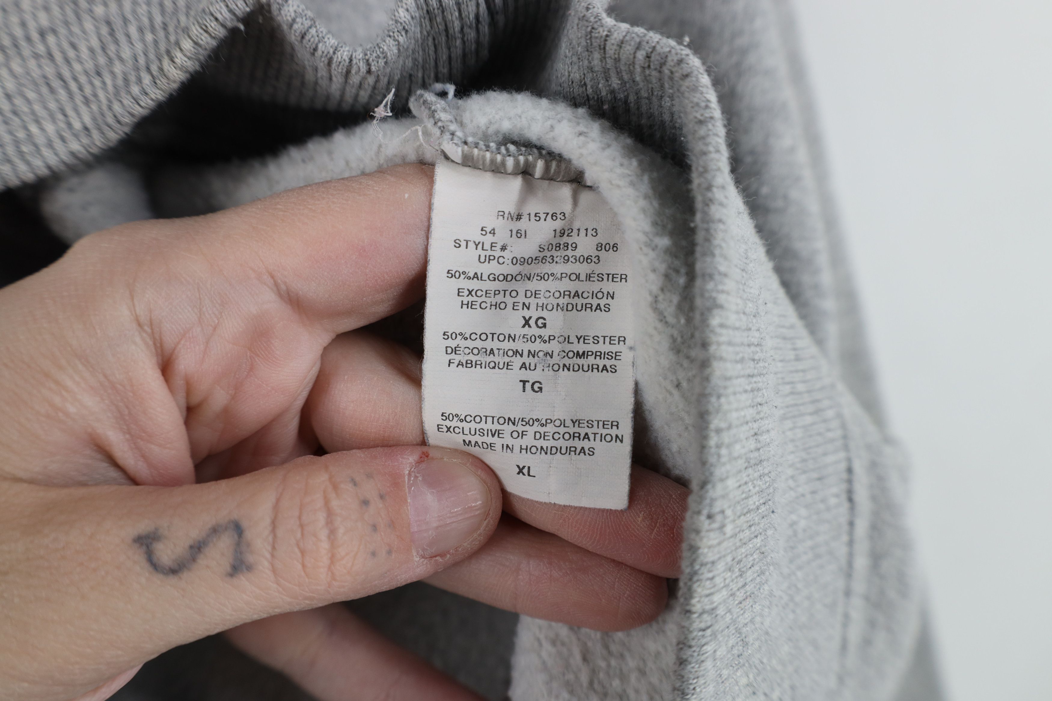 Champion Vintage Champion Monochrome Hoodie Sweatshirt Heather Gray Size US XL / EU 56 / 4 - 12 Thumbnail