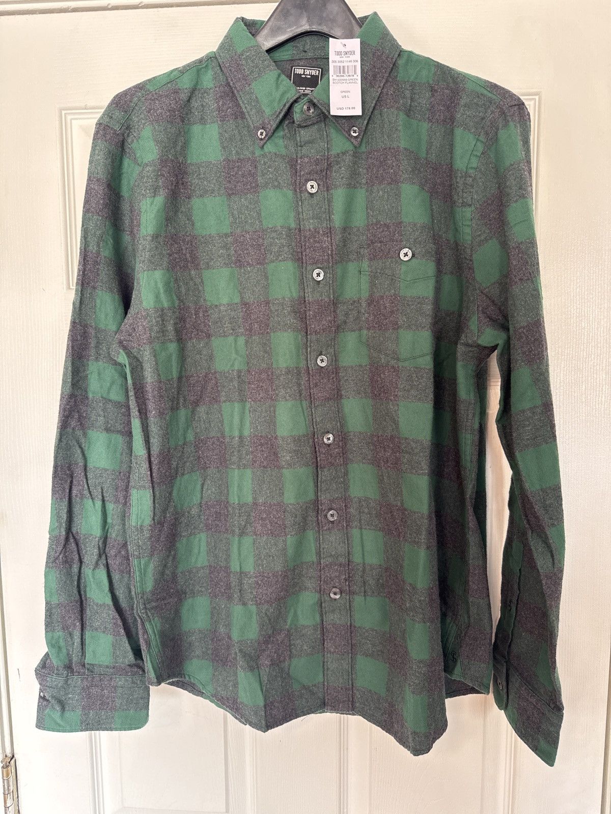 Todd Snyder Green Scotch Flannel L NWT $178 Size US L / EU 52-54 / 3 - 1 Thumbnail