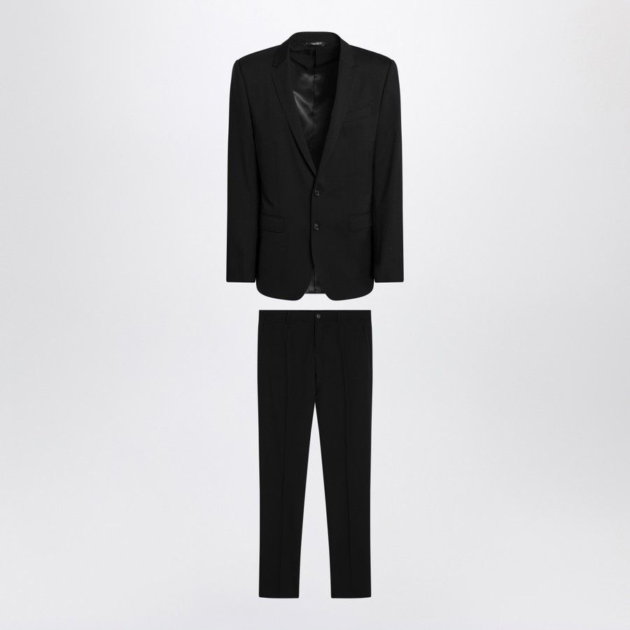 Dolce & Gabbana o1d2blof0226 Single Breasted Virgin Wool Suits in Black Size US 34 / EU 50 - 1 Thumbnail