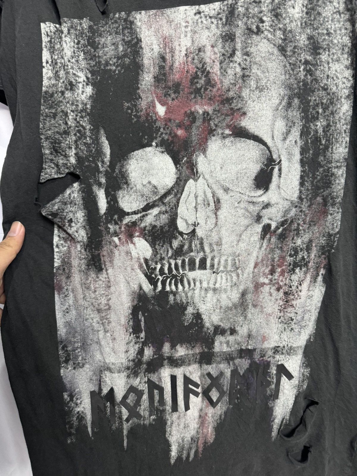 If Six Was Nine × Japanese Brand × Le Grande Bleu (L.G.B.) Japanese Skulls Faded Black Distressed Tess Divided Tees Size US L / EU 52-54 / 3 - 7 Thumbnail