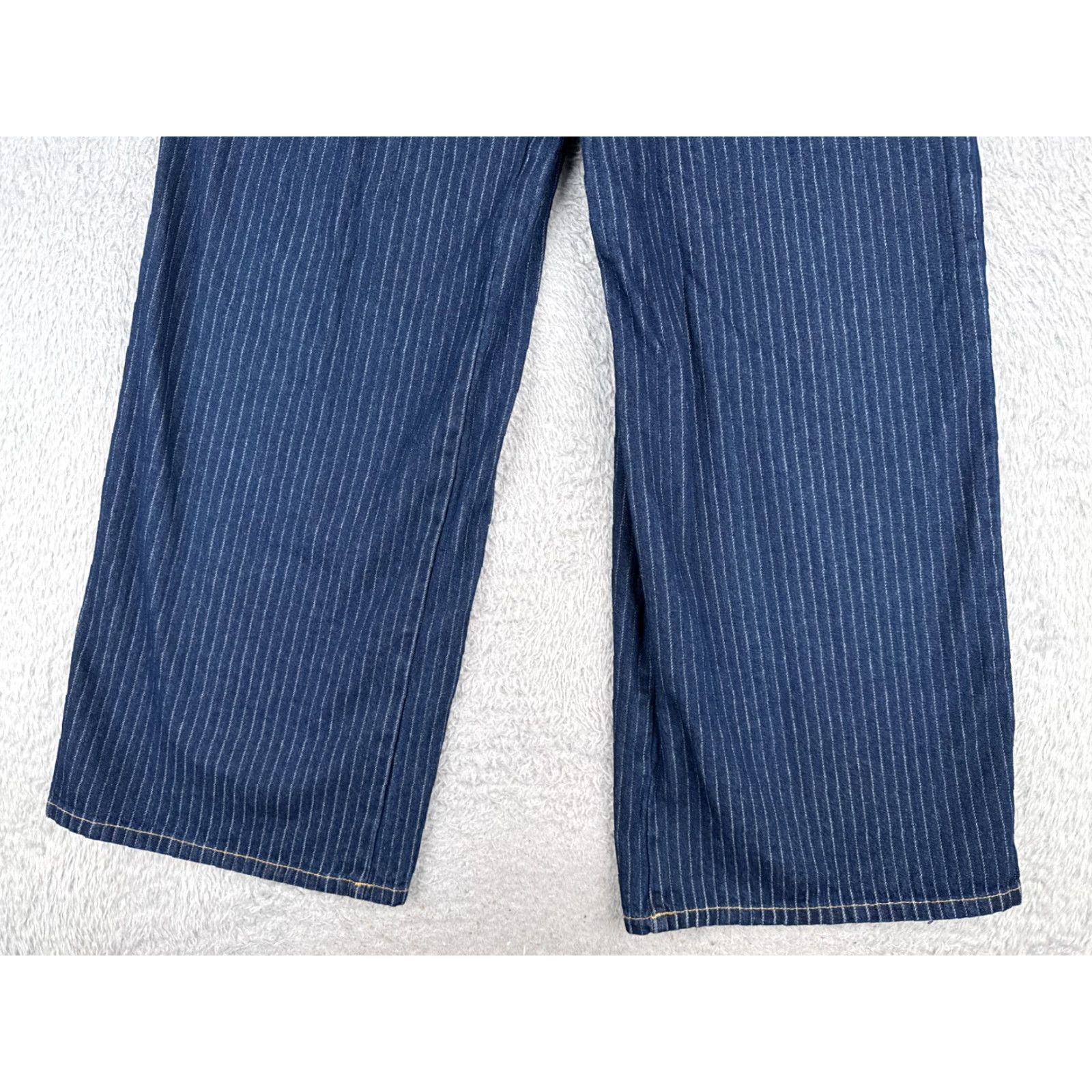 Forever 21 Forever 21 Jeans Womens 26 Blue Vertical Stripe Wide Leg Mid Rise Cotton 26x31 Size 26" / US 2 / IT 38 - 2 Thumbnail