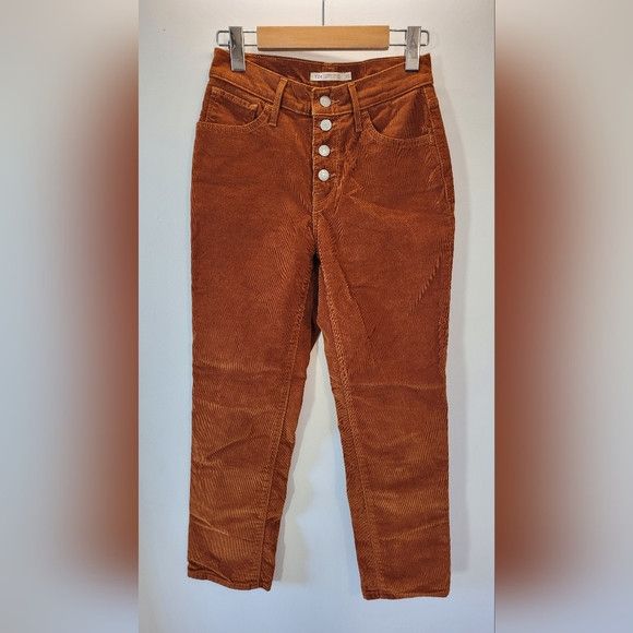 Levi's Levis 724 Straight Corduroy Pants 25" Rust Cotton button Fly Size 25" / US 0 / IT 36 - 1 Thumbnail