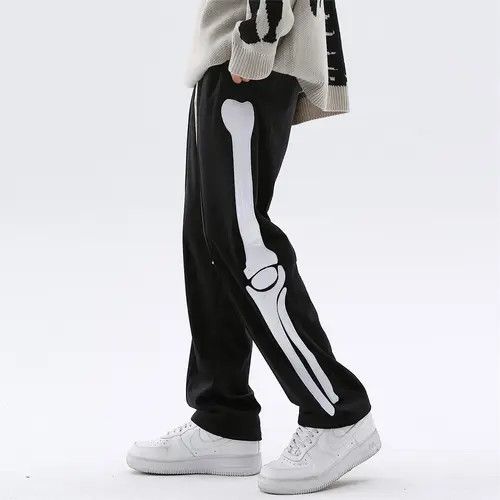 Jean Skeleton Graphic Patch Black Sweatpants Size US 32 / EU 48 - 7 Thumbnail