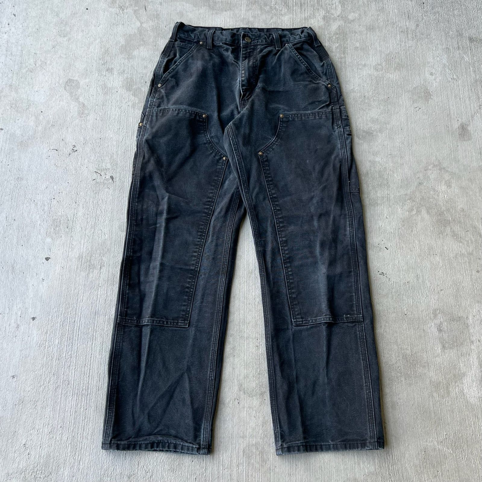 Carhartt × Vintage Carhartt faded black double knee work wear carpenter pants Size US 28 / EU 44 - 1 Thumbnail