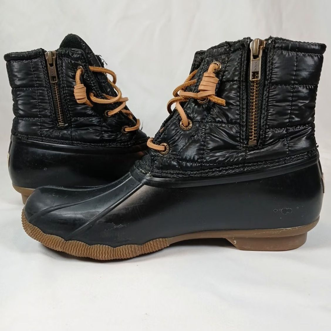 Sperry Sperry Saltwater Quilted Duck Boots Women’s Size 6 Black Waterproof Ankle Boot Size US 6 / IT 36 - 7 Thumbnail