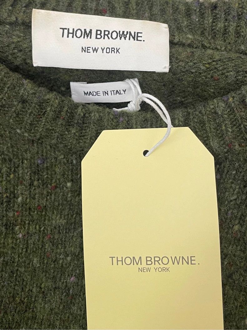 Thom Browne Thom browne Olive green striped double-sleeved wool sweater Size US M / EU 48-50 / 2 - 5 Thumbnail