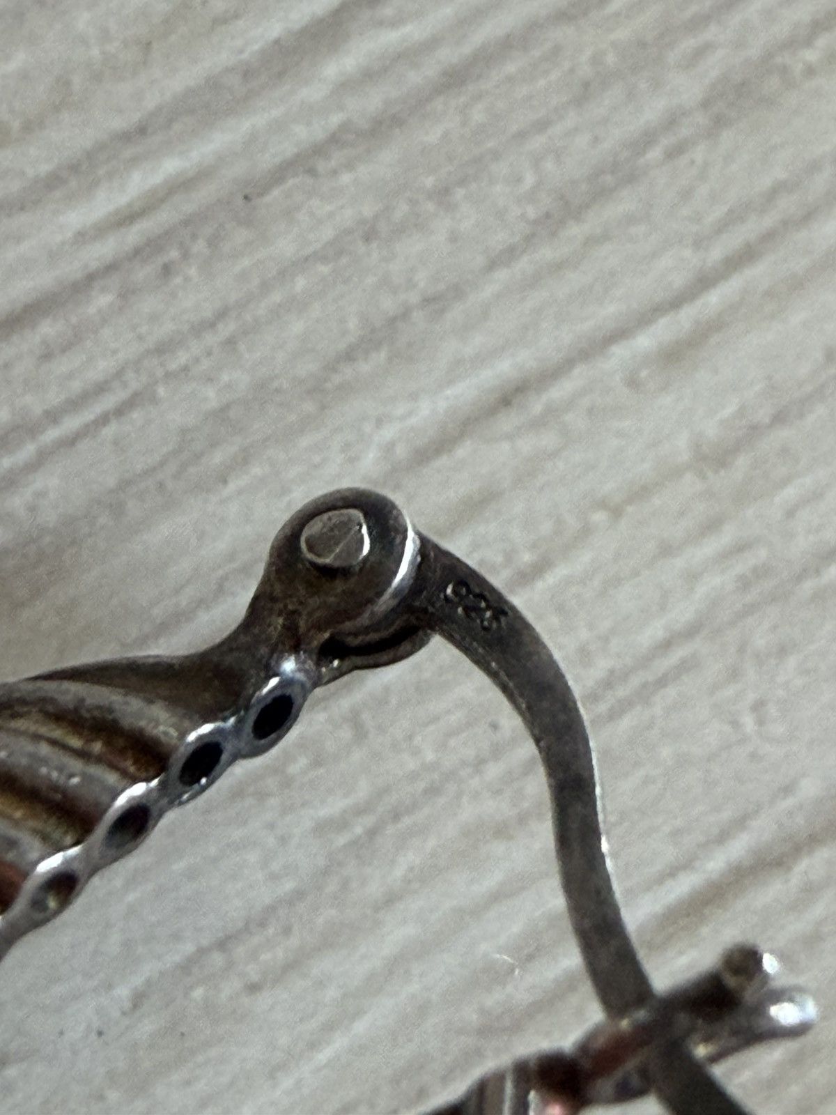 Vintage Vintage 925 Silver Staggered Swirl Hoop Earrings Size ONE SIZE - 3 Thumbnail