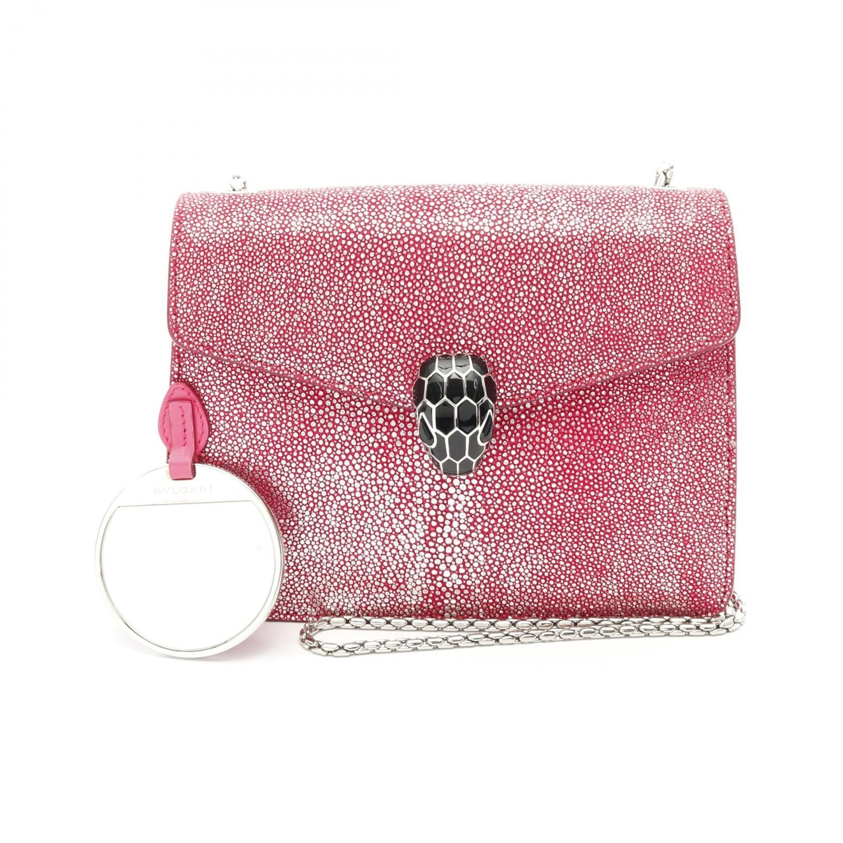 Bvlgari Bvlgari Serpenti Forever Chain Shoulder Bag Stingray Pink Silver Size ONE SIZE - 1 Thumbnail