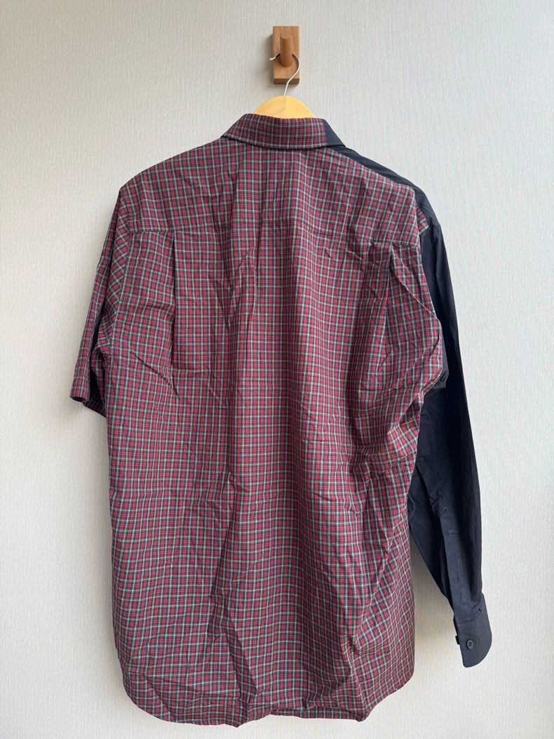 Balenciaga Balenciaga Asymmetric Plaid Panel Long Sleeve Shirt Size US XS / EU 42 / 0 - 6 Thumbnail
