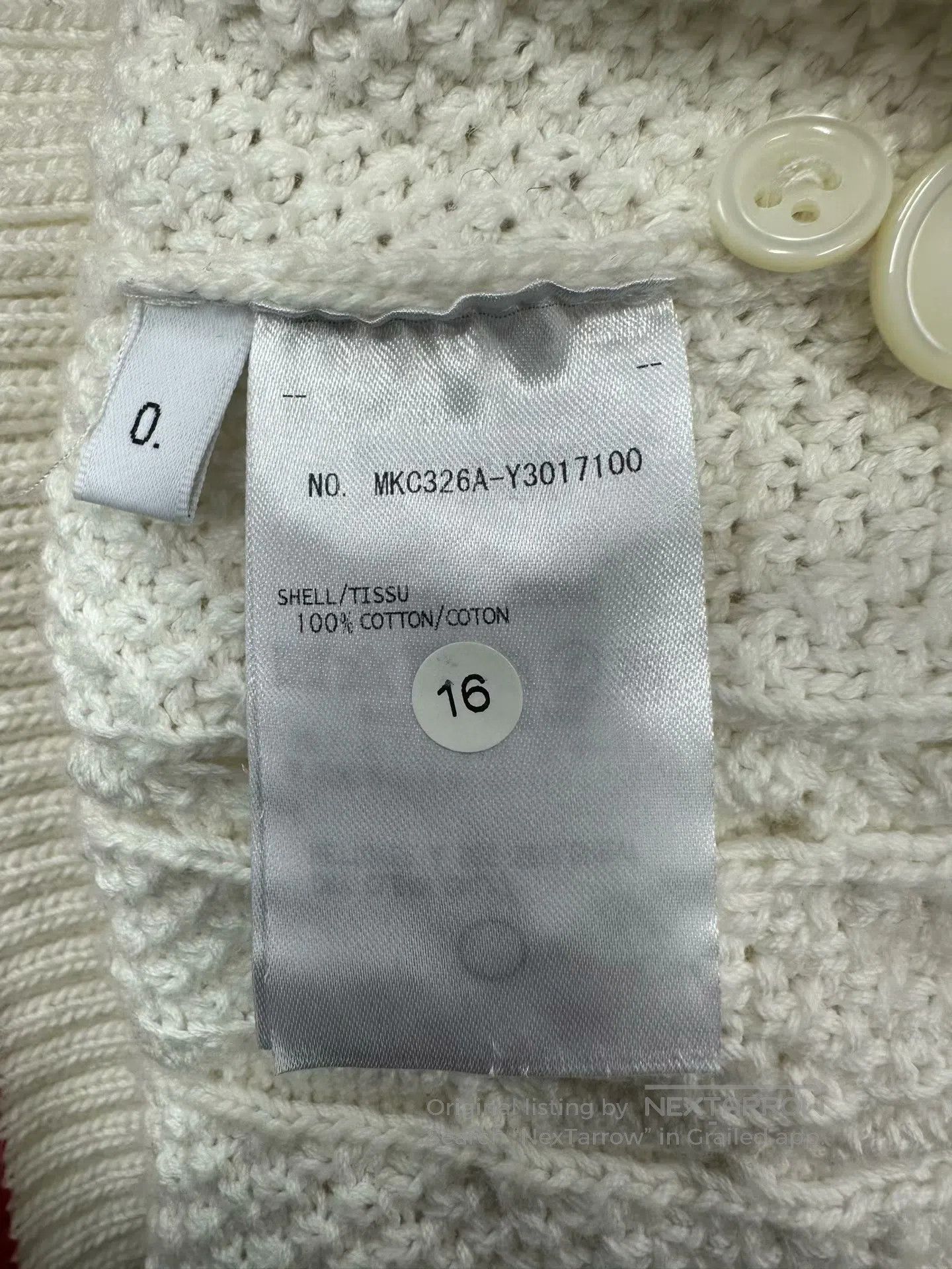 Thom Browne Thom Browne White Striped Wool Knit Cardigan Jacket| Size US XS / EU 42 / 0 - 4 Thumbnail