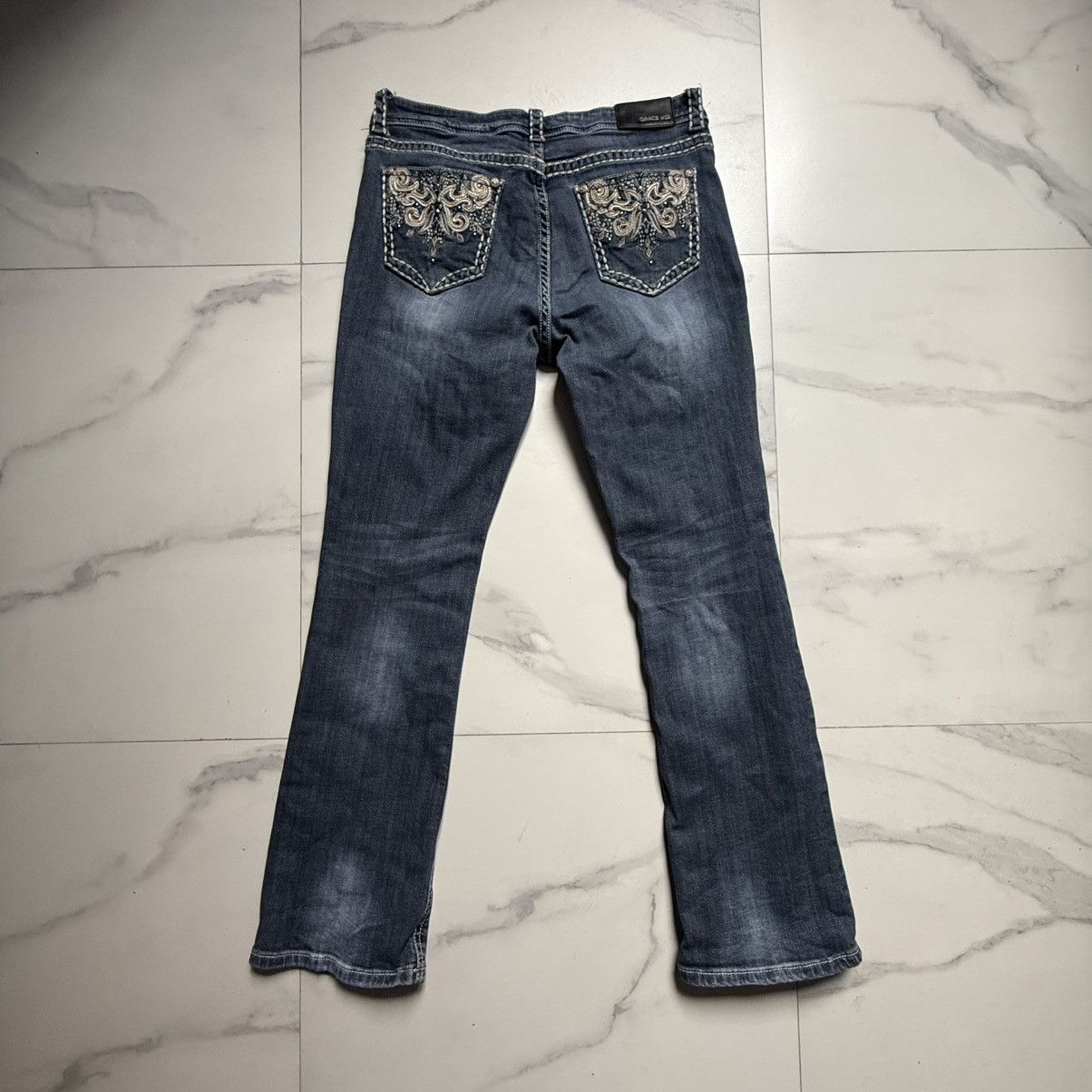 Grace in LA Embroidered Bootcut Jeans Size 33" - 3 Thumbnail