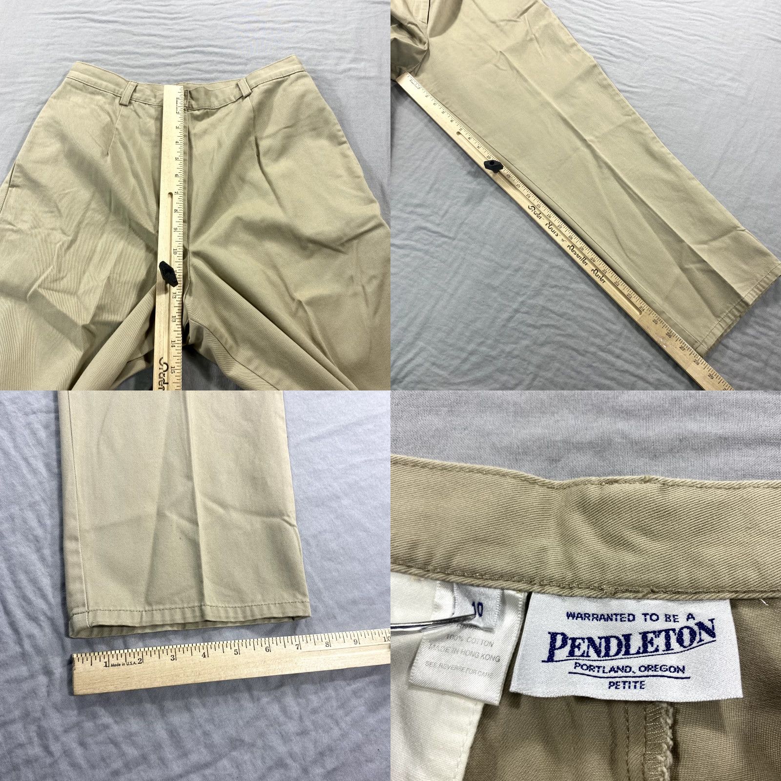 Pendleton VINTAGE Pendleton Pants Womens 10 Beige Pleated High Rise Trousers 28x28 Size 32" / US 10 / IT 46 - 8 Thumbnail