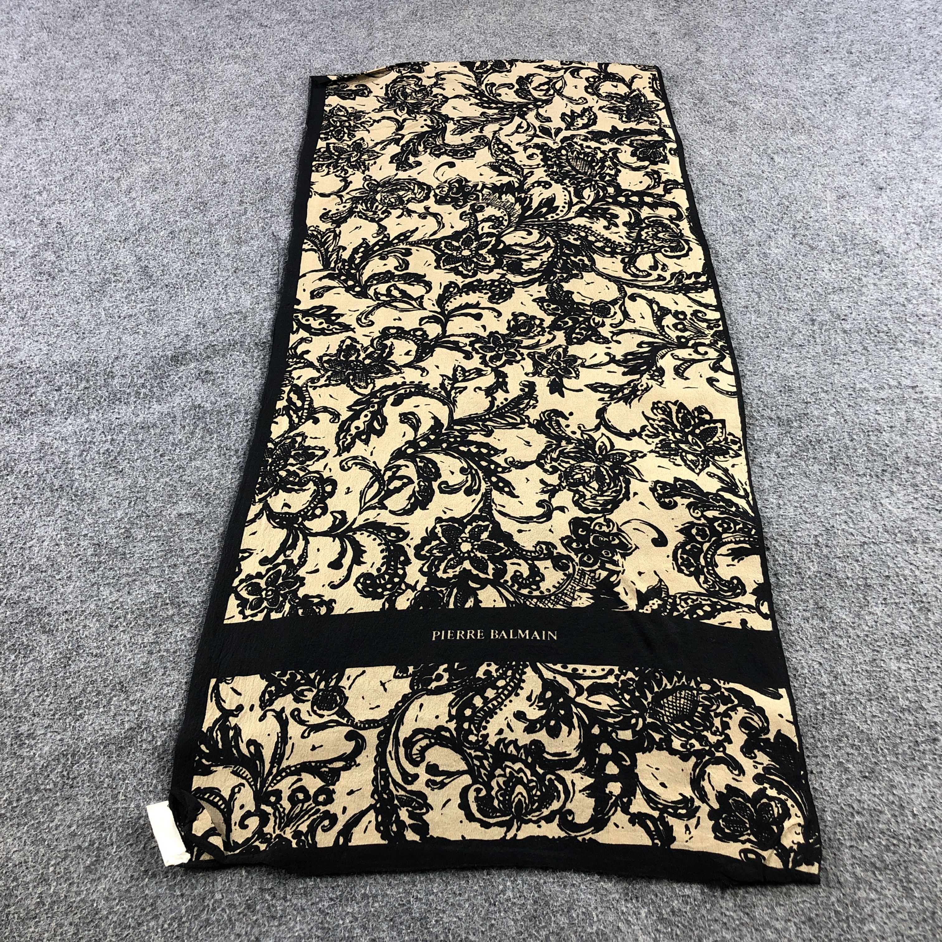 Pierre Balmain Pierre Balmain Floral Silk Stole Silk Scarf M1089 Size ONE SIZE - 2 Thumbnail