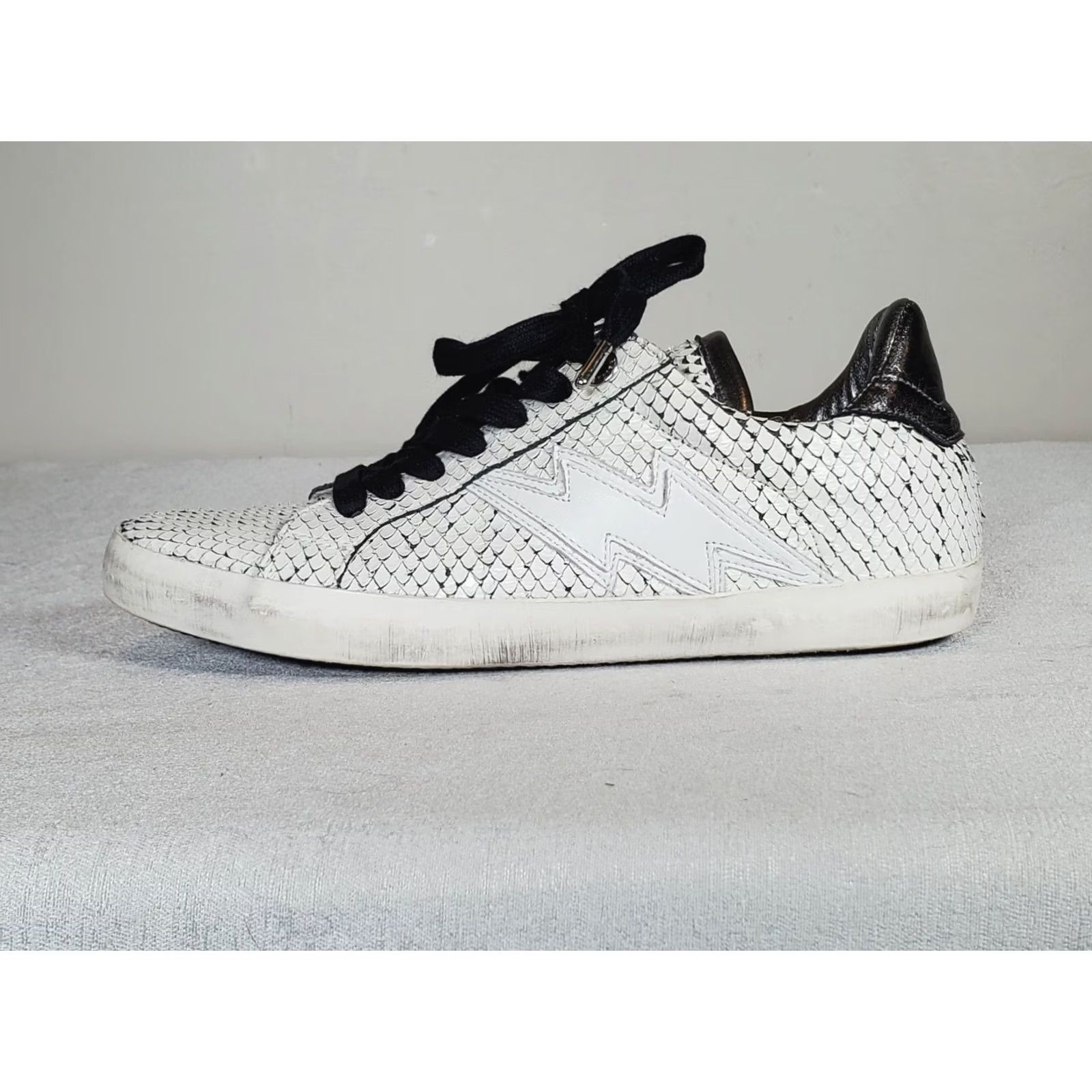 Zadig & Voltaire Zadig & Voltaire Neo Keith Flash Low Top Sneakers White Snakeskin Women's US 9 Size M / US 6-8 / IT 42-44 - 5 Thumbnail