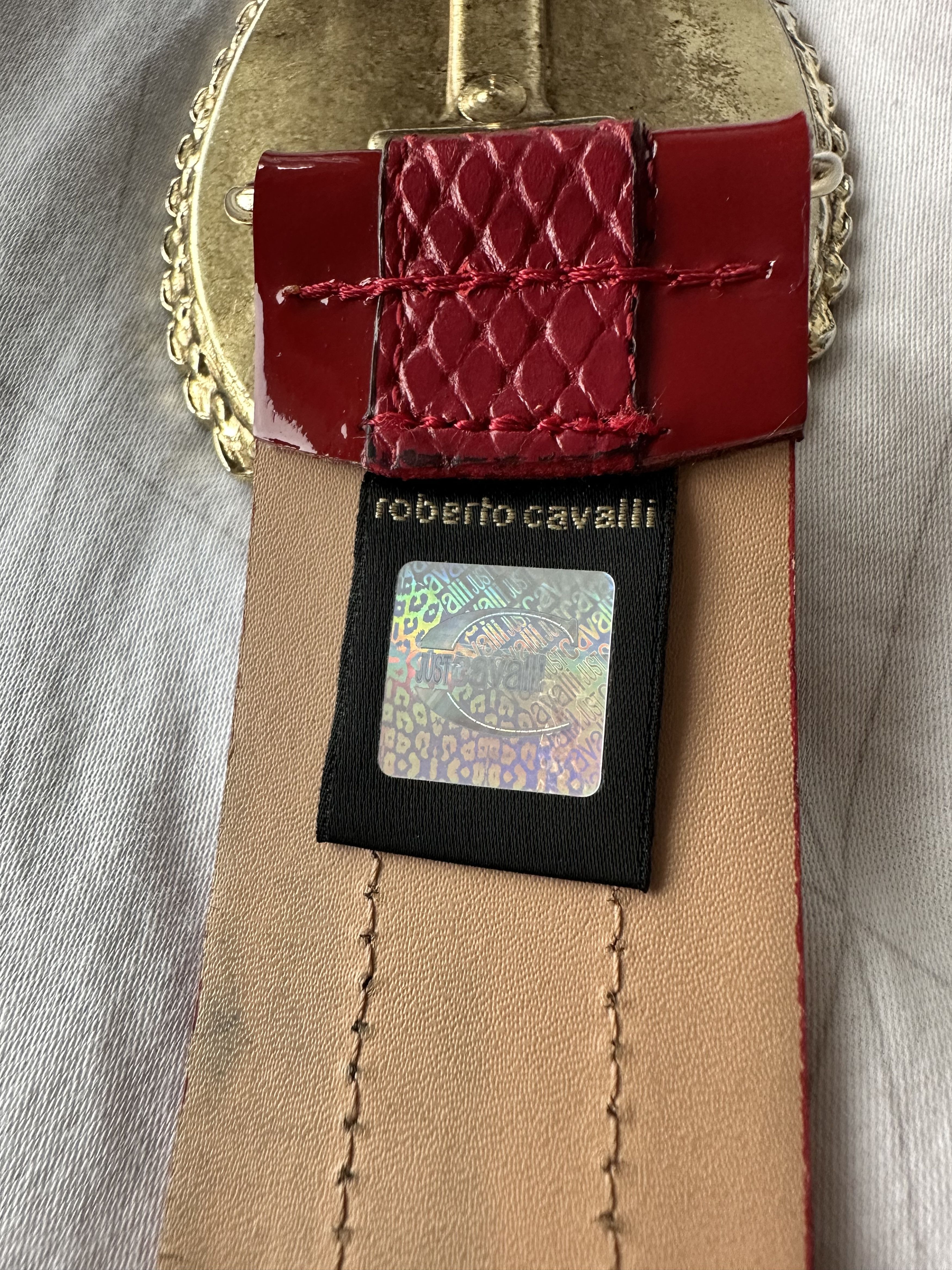 Just Cavalli Just Cavalli Red Snakeskin Leather Belt Size ONE SIZE - 6 Thumbnail