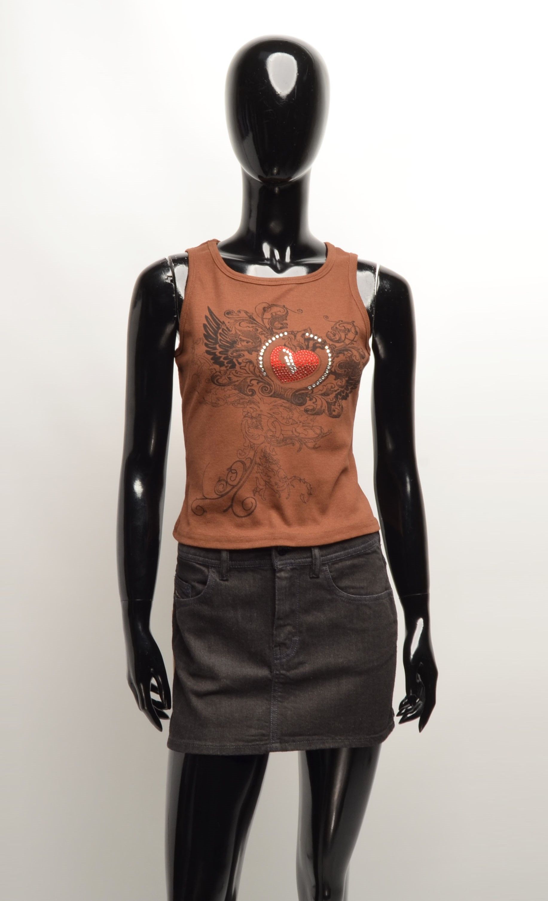 Vintage Vintage Kollyy Grunge Y2K Rib Knit Cropped Top Size L / US 10 / IT 46 - 1 Thumbnail