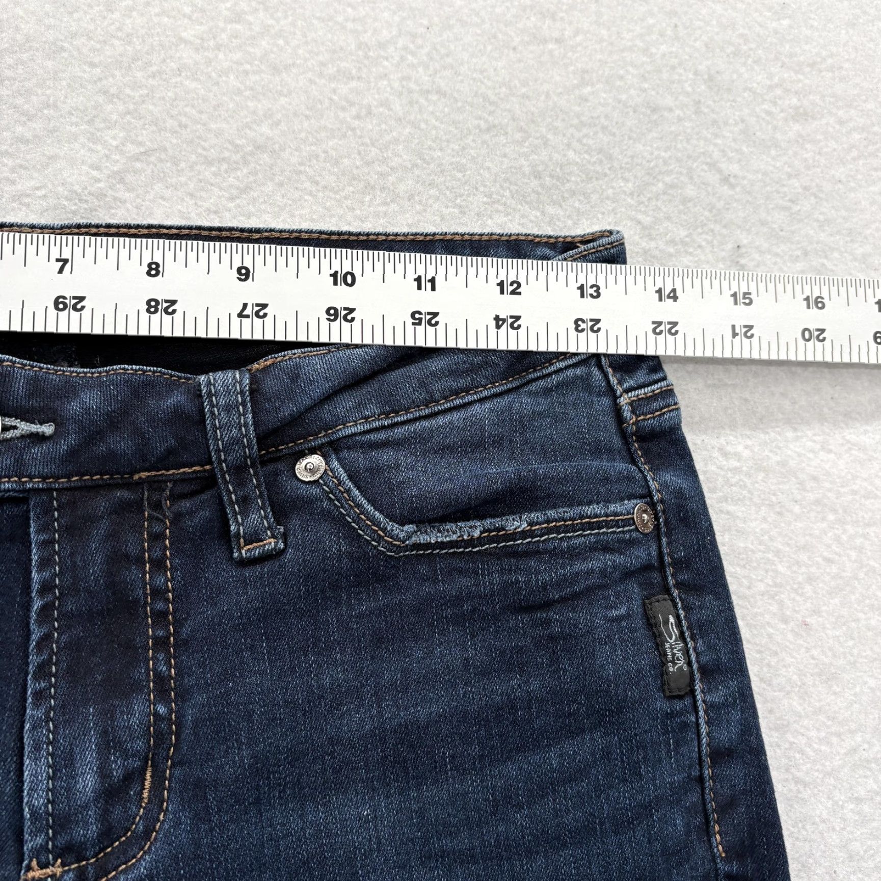 Silver Jeans Co. Silver Jeans Tuesday Slim Boot Womens 27x31 Blue Dark Wash Bootcut Stretch Y2K Jeans Size 27" / US 4 / IT 40 - 7 Thumbnail