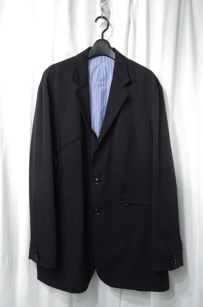 Yohji Yamamoto Yohji Yamamoto Pour Homme - Zipper Tailored Jacket Size US M / EU 48-50 / 2 - 3 Thumbnail