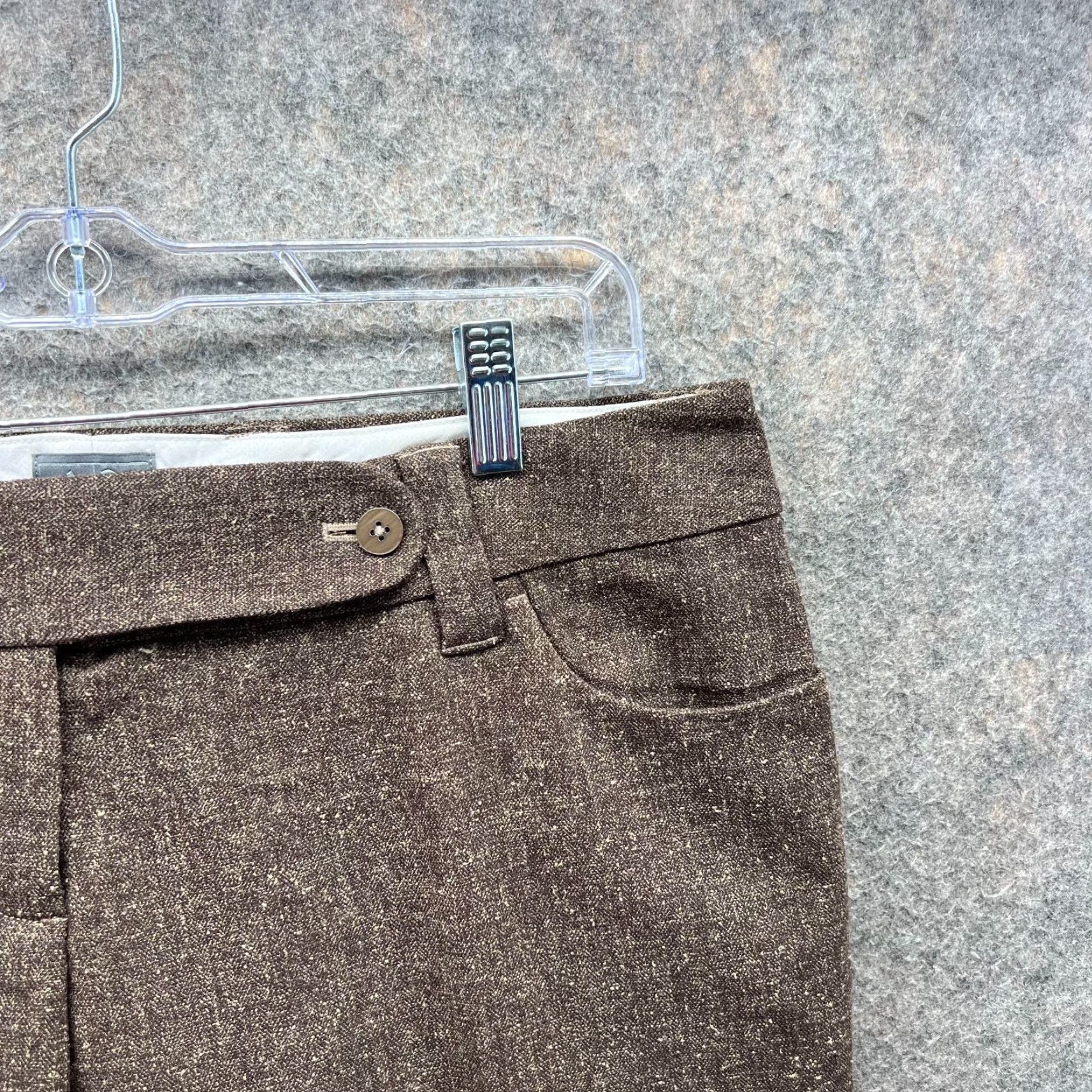 Adidas VINTAGE Adidas Dress Pants Mens Medium Brown Chino Pleated Wool Trouser Front Flat Front Straight Leg Size US 31 - 7 Thumbnail