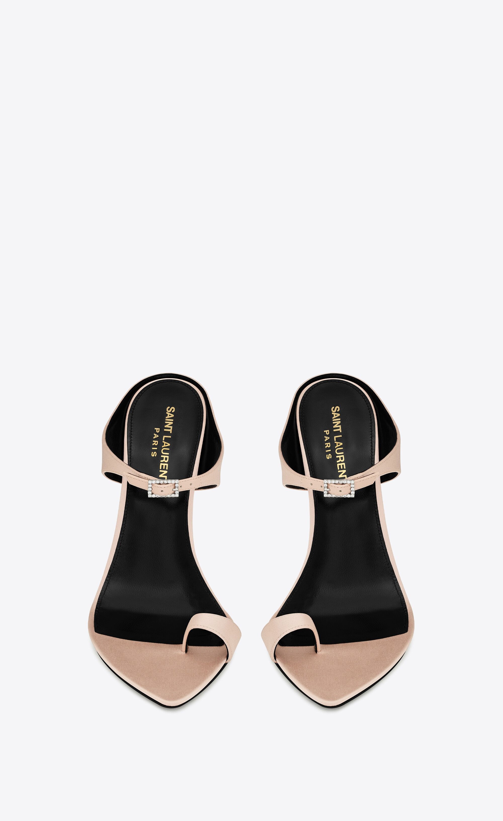 Saint Laurent Paris o1s1wg111024 Dive Mules in Silk Satin in Beige Size US 12 / IT 42 - 2 Thumbnail