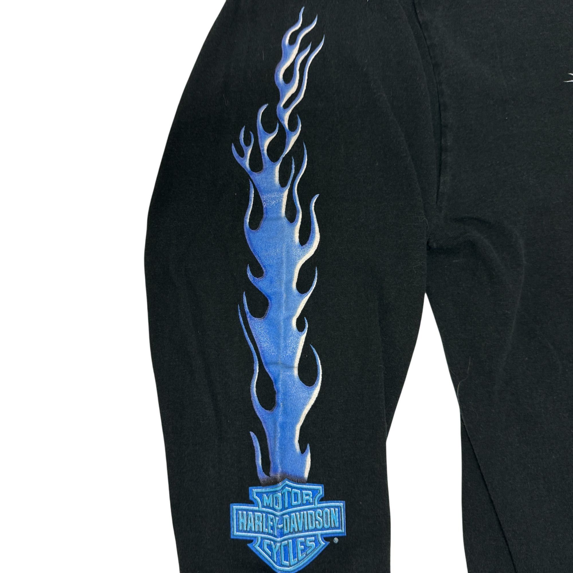Harley Davidson Y2K Harley Davidson Blue FLAME Motorcycle LIGHTHOUSE Biker Size US XL / EU 56 / 4 - 6 Thumbnail