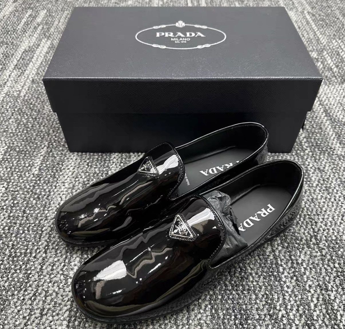 Prada Prada Triangle Logo Slip-On Loafers J42 Size US 9.5 / EU 42-43 - 1 Thumbnail