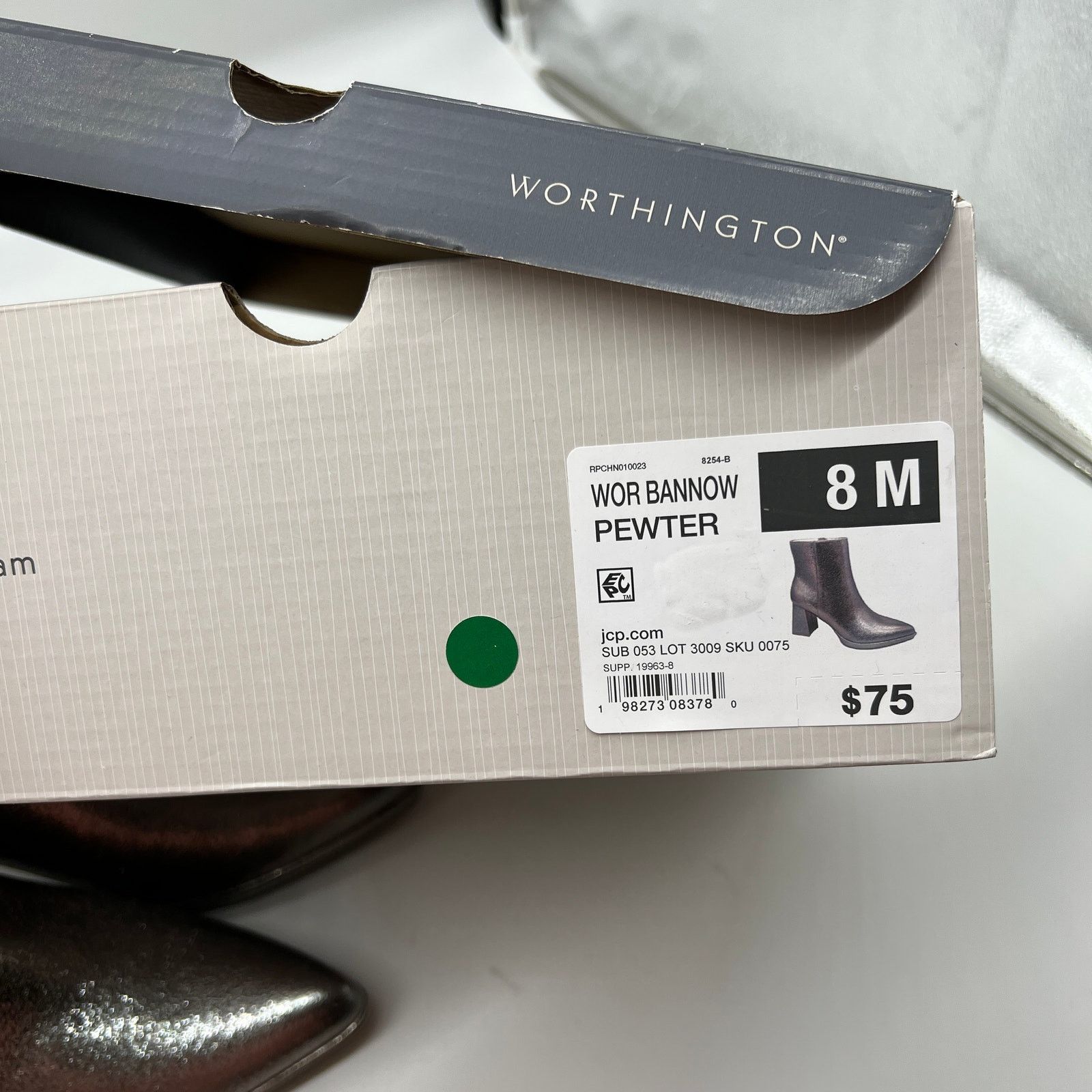 Other Worthington Womens Bannow Flared Heel Booties Pewter Size US 8 / IT 38 - 5 Thumbnail