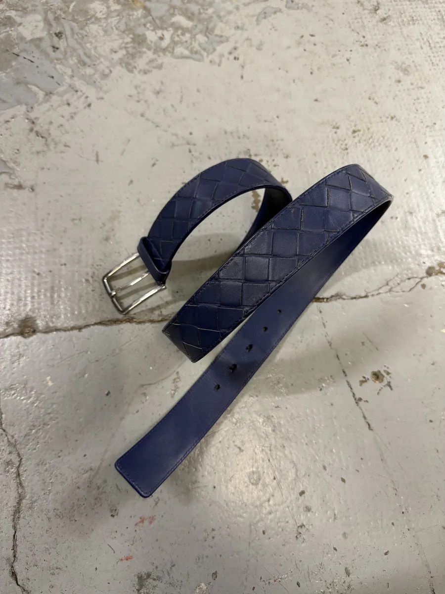 Bottega Veneta Bottega Venetta Woven Leather Navy Belt Size ONE SIZE - 5 Thumbnail
