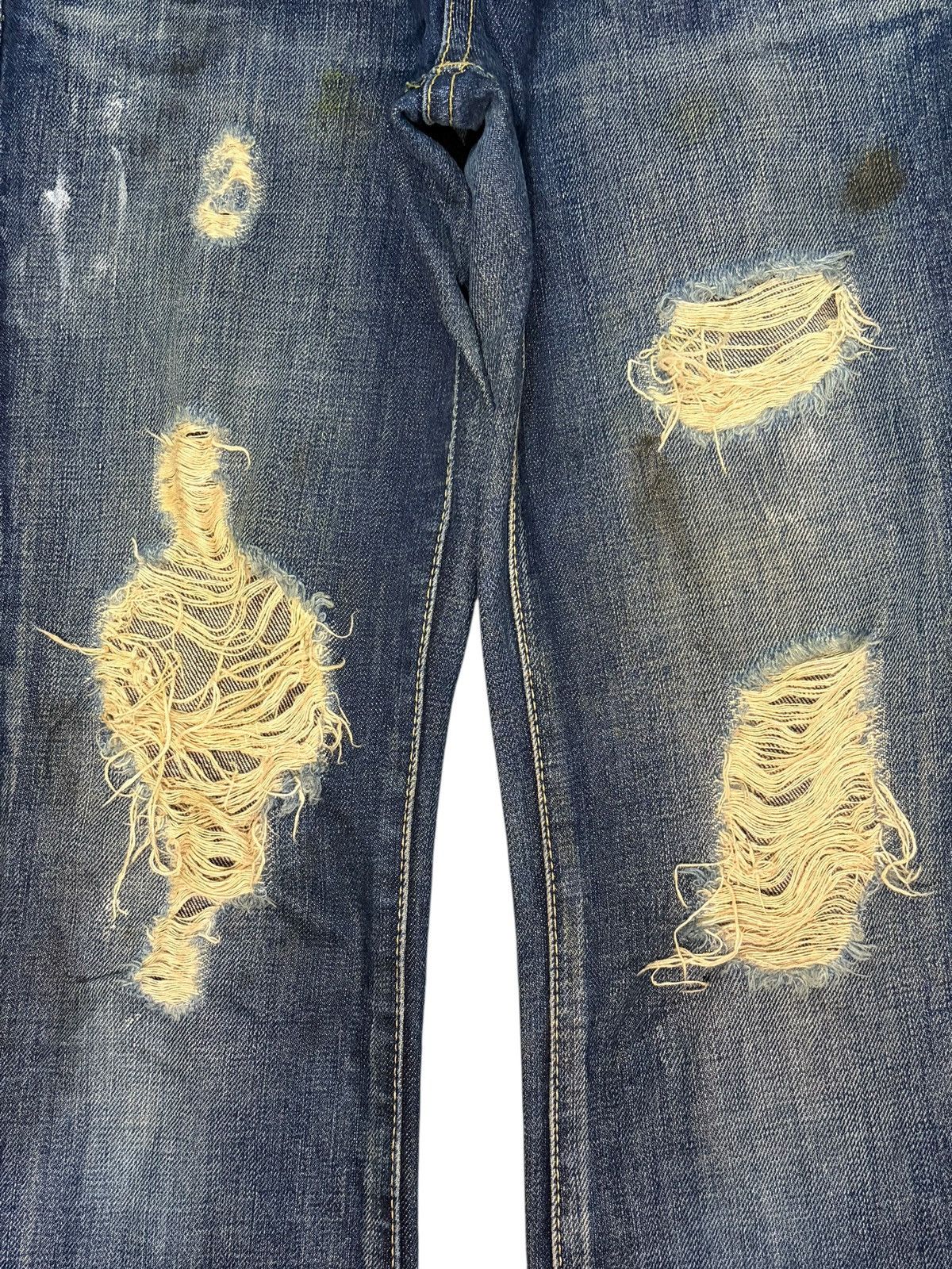 MOUSSY Vintage Moussy Faded Wash Distress Low Rise Flare Jeans Size 26" / US 2 / IT 38 - 3 Thumbnail