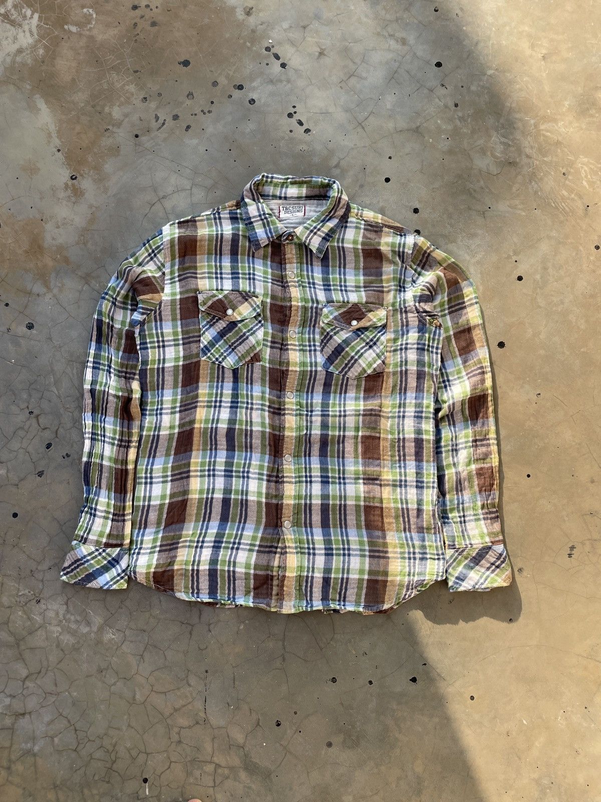 Japanese Brand Vintage Flannel T&C Surf Design Plaid Button Shirt Size US L / EU 52-54 / 3 - 1 Thumbnail