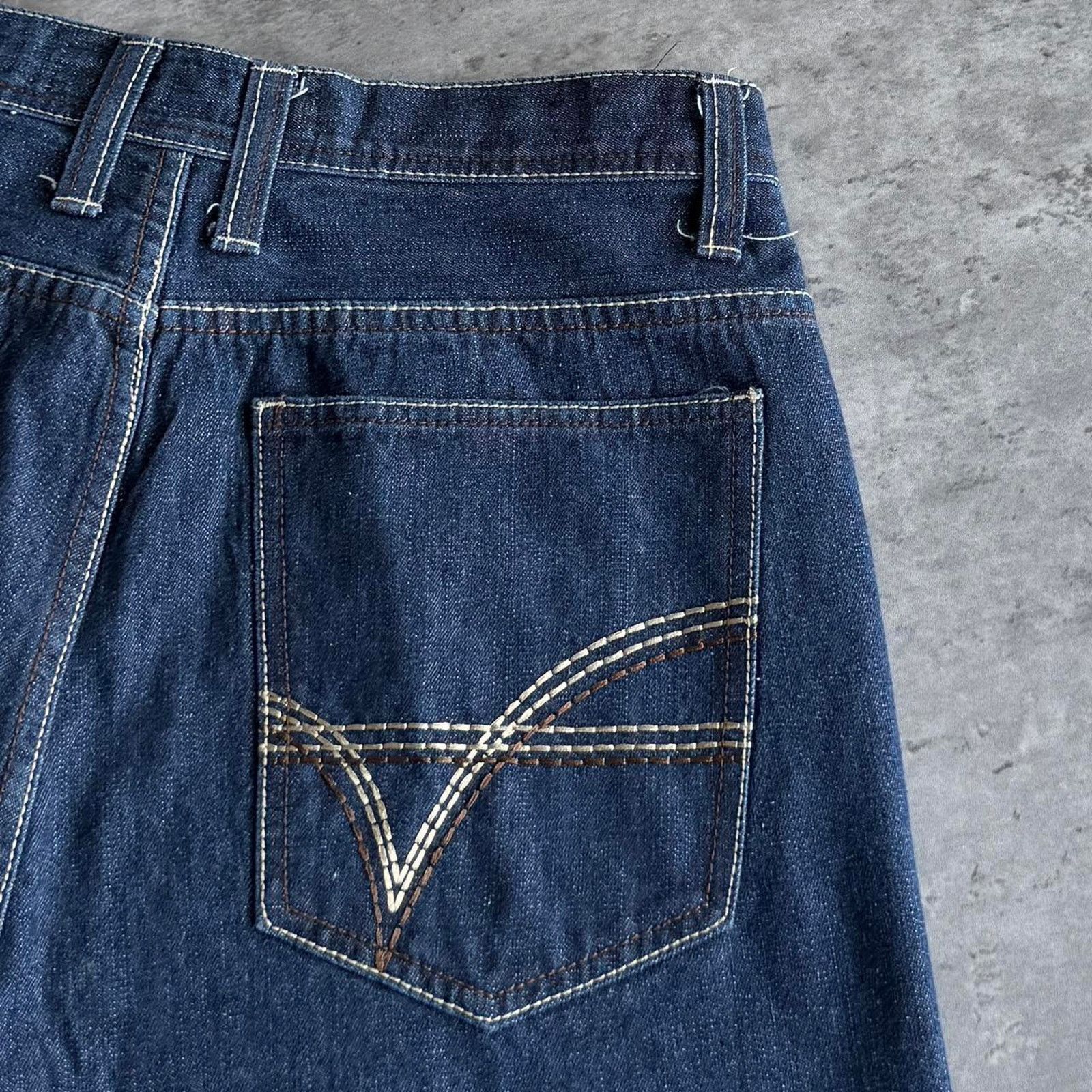 JNCO × Japanese Brand × Southpole Vintage Y2K Black Lacquer Embroidered Grunge Opium Jeans Size US 33 - 3 Thumbnail