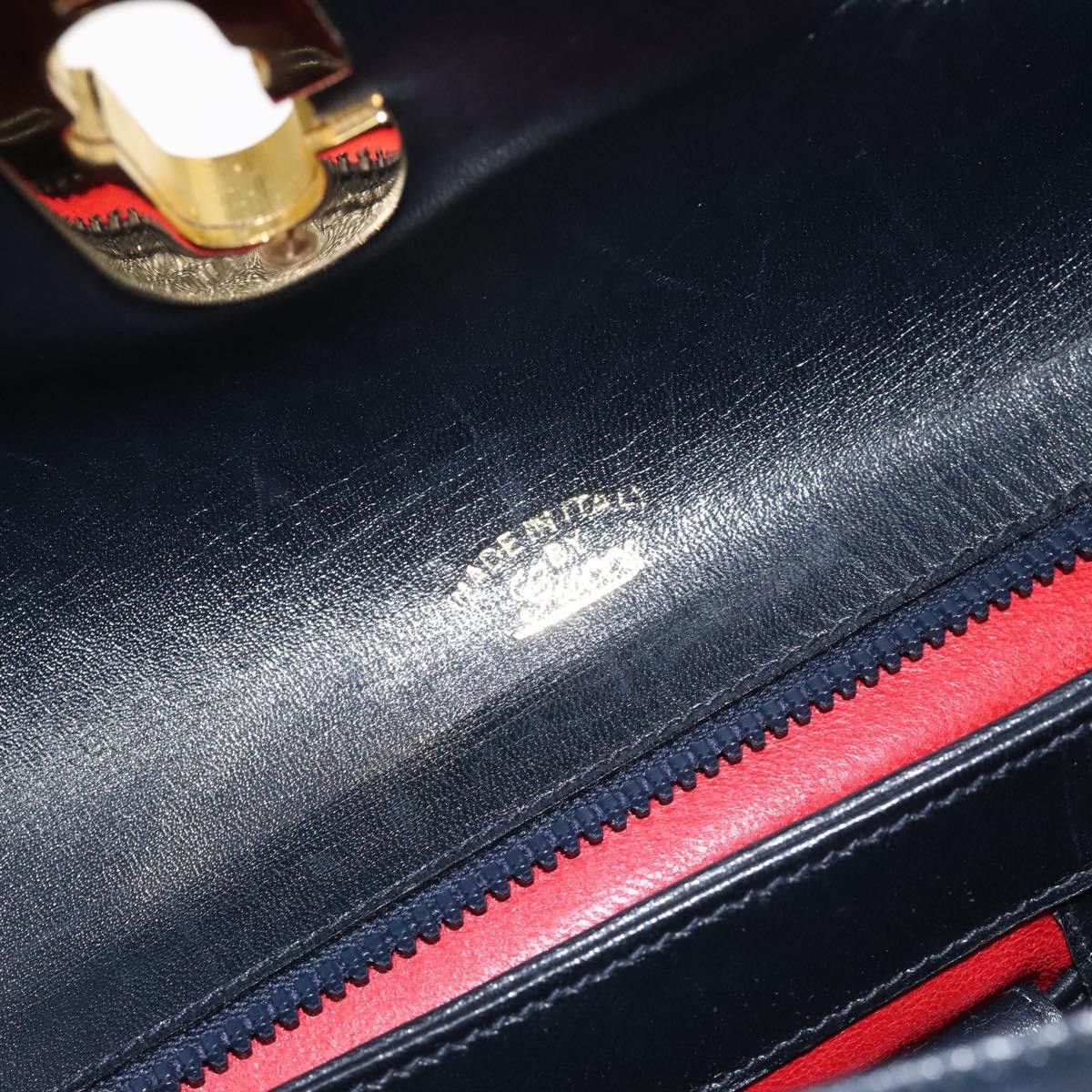 Gucci GUCCI Hand Bag Leather Navy Gold Size ONE SIZE - 10 Thumbnail
