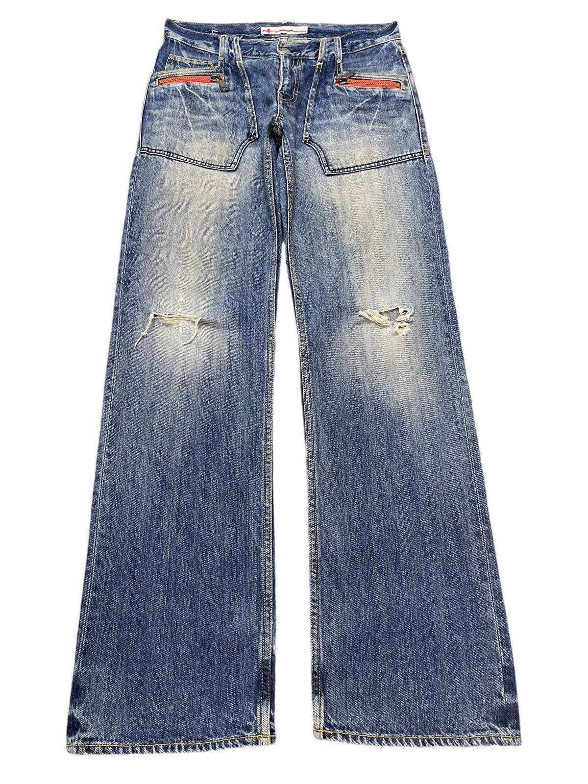 14th Addiction Vintage Japanese Genoese Faded Wash Style Loose Jeans Size US 32 / EU 48 - 1 Thumbnail