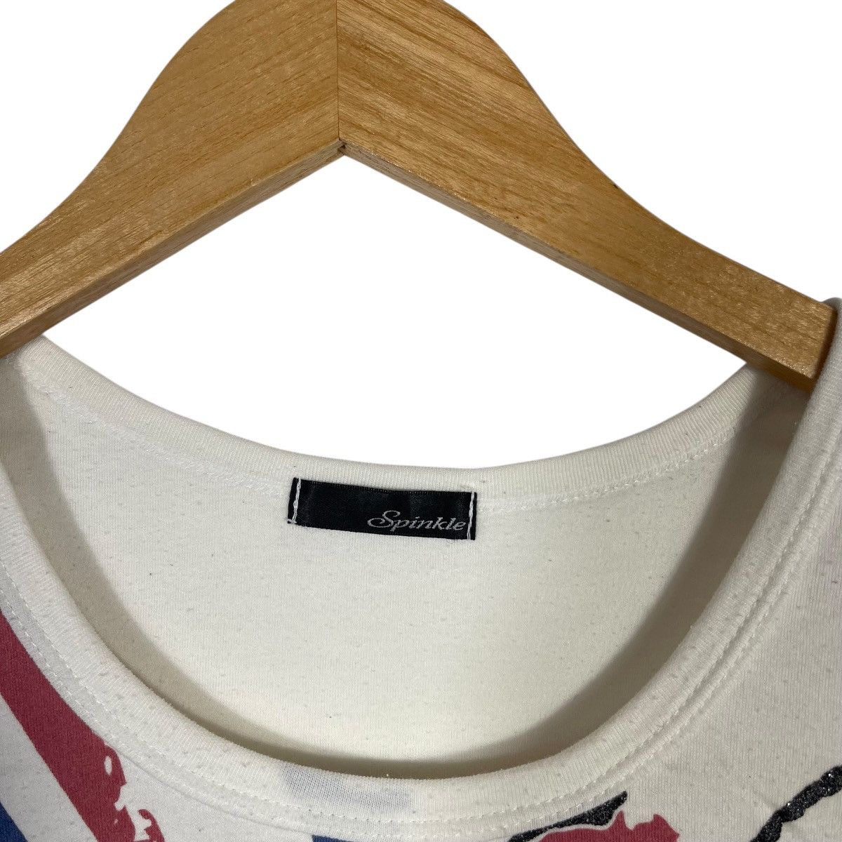 Vintage Spinkle Union Jack Graphic Baby Tee White Watch Intently Size M / US 6-8 / IT 42-44 - 3 Thumbnail
