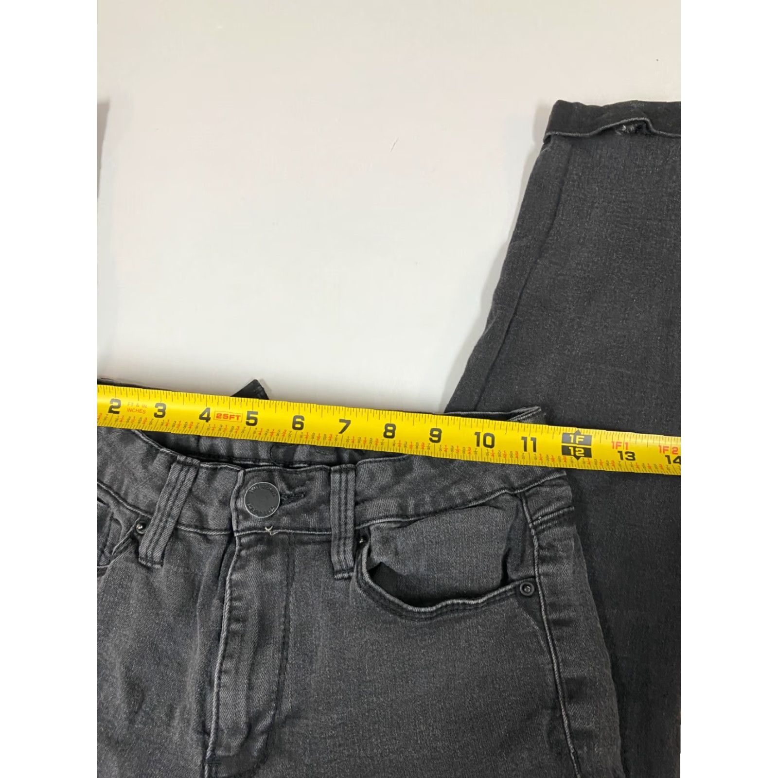 Vintage YMI Womens Jeans 3 Black Ankle High Rise Regular Rise Mid 8.5-10.5 Inseam 26 in Denim Cotton Blend Zipper Pockets Stretch Size 26" / US 2 / IT 38 - 3 Thumbnail