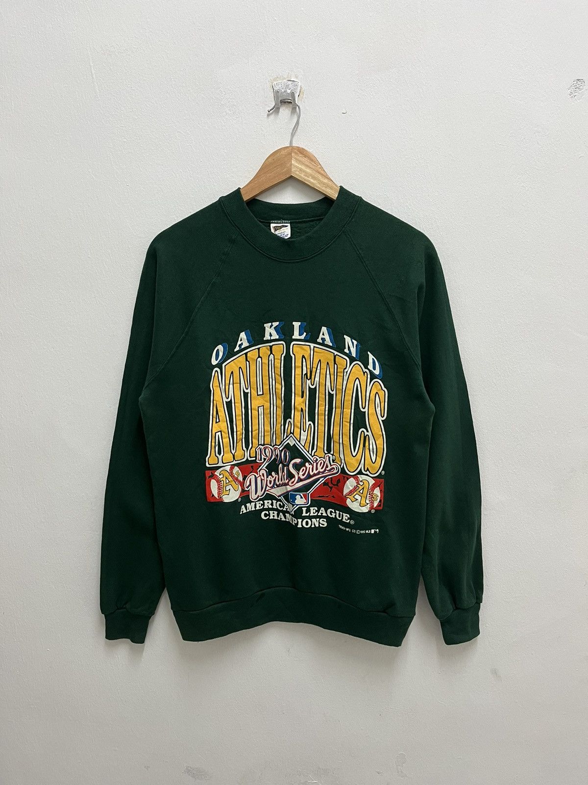 MLB Vintage 90s Oakland Athletics 1990 A’s Sweatshirt Trench Mfg Size US M / EU 48-50 / 2 - 1 Thumbnail
