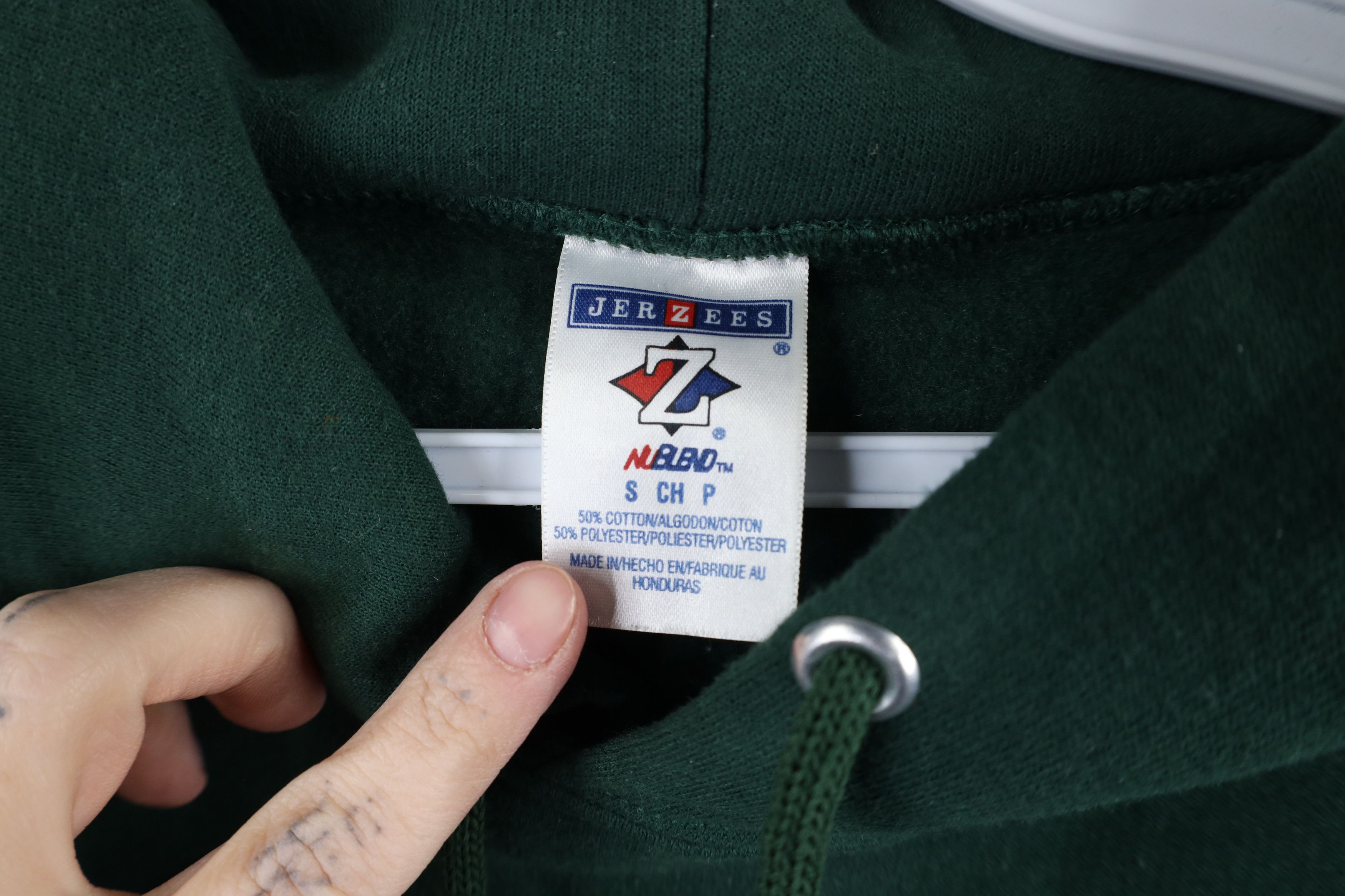 Vintage Vintage 90s Streetwear Blank Hoodie Sweatshirt Hunter Green Size US S / EU 44-46 / 1 - 8 Thumbnail