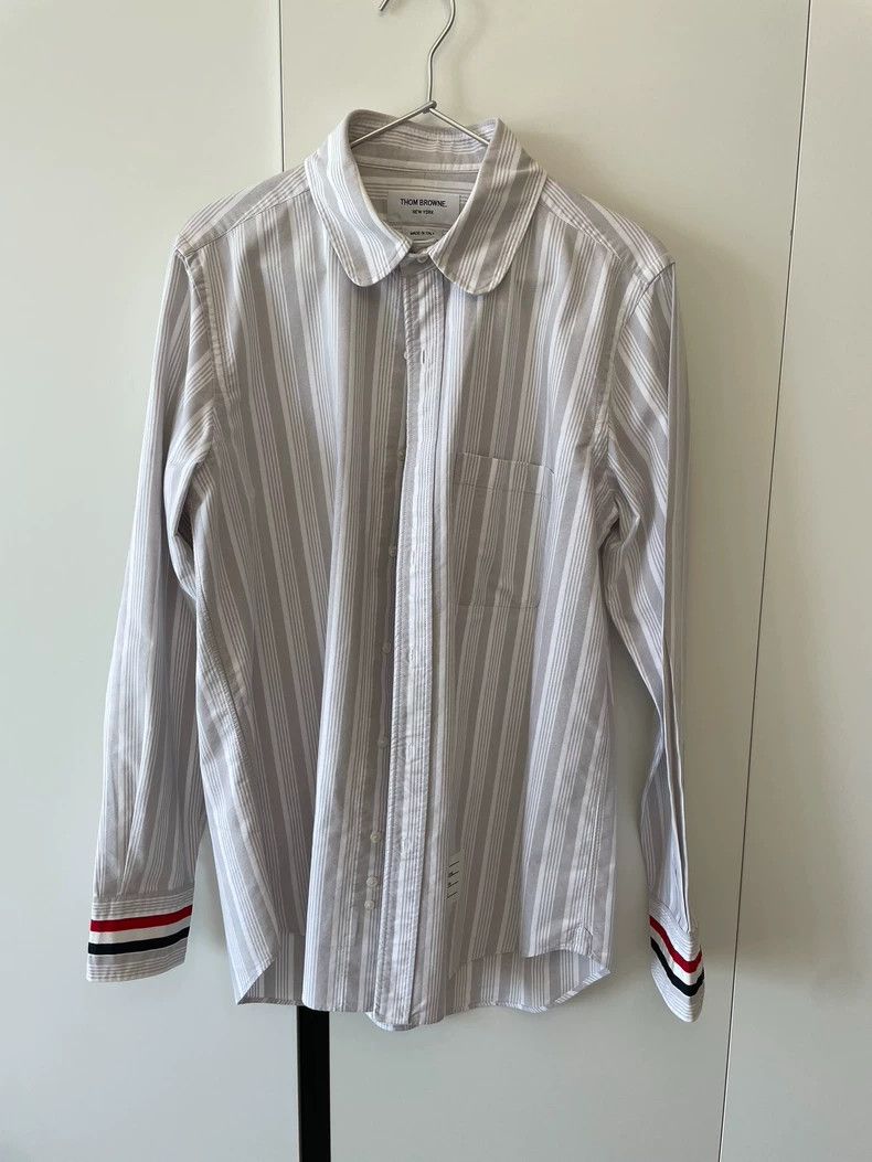Thom Browne Thom Browne size2 Grey striped shirt Size US M / EU 48-50 / 2 - 1 Thumbnail