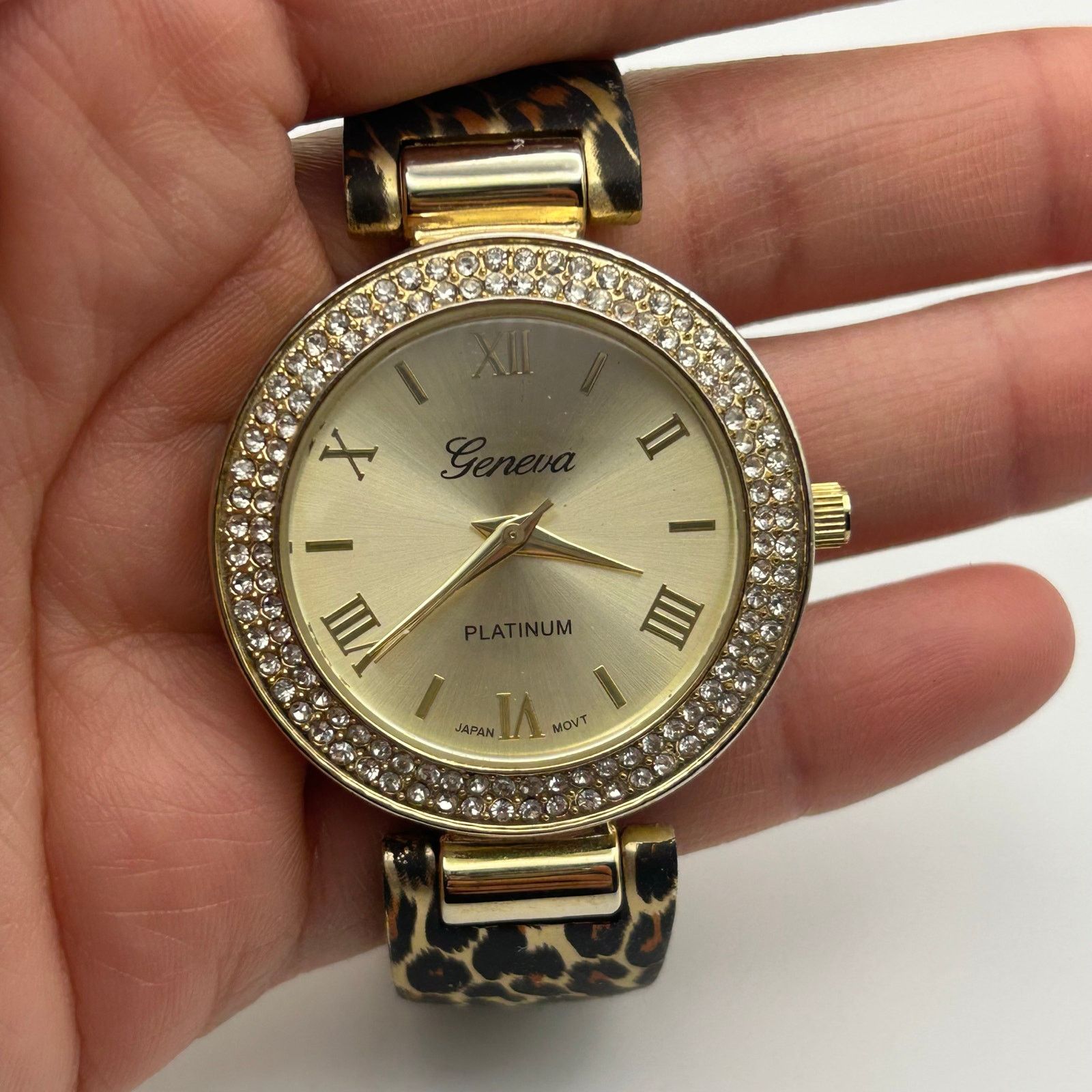 Geneva Geneva Platinum Women's Leopard Print Bangle Cuff Watch Size ONE SIZE - 7 Thumbnail