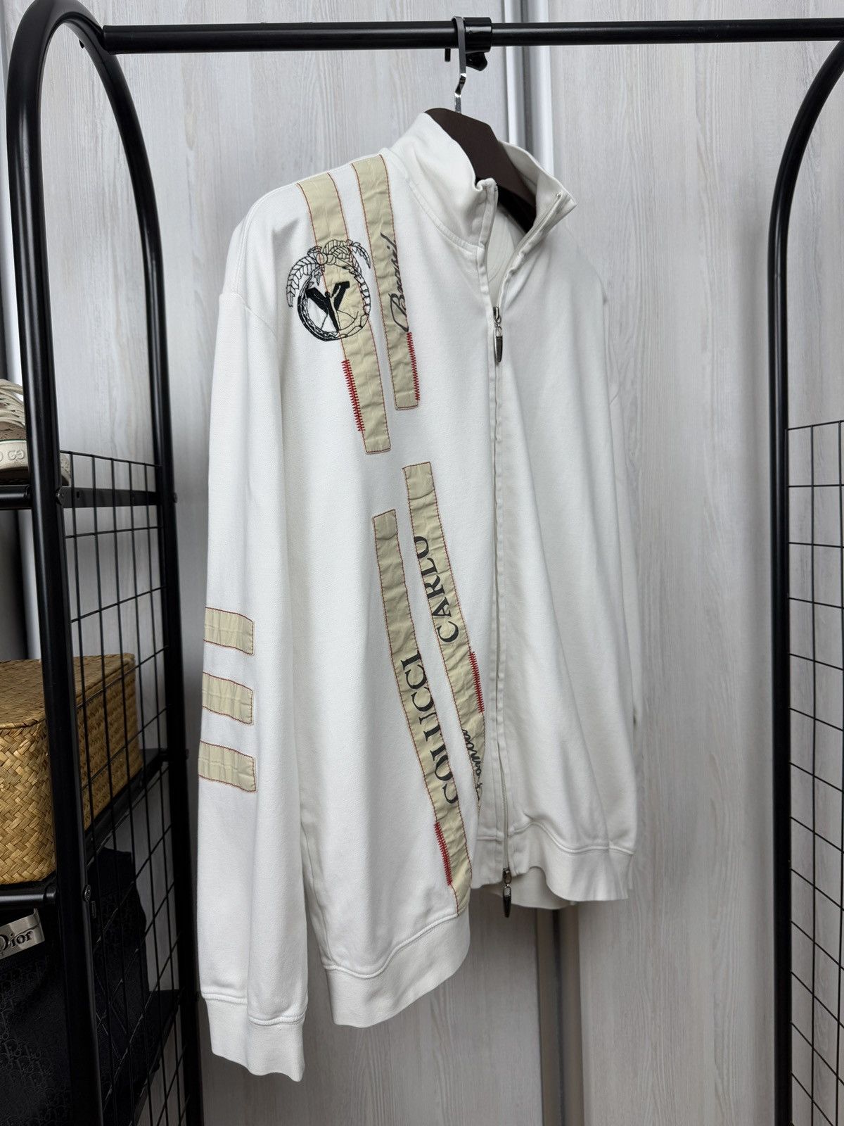 Carlo Colucci Carlo Colucci vintage white full double zip big logo sweater Size US XXL / EU 58 / 5 - 5 Thumbnail