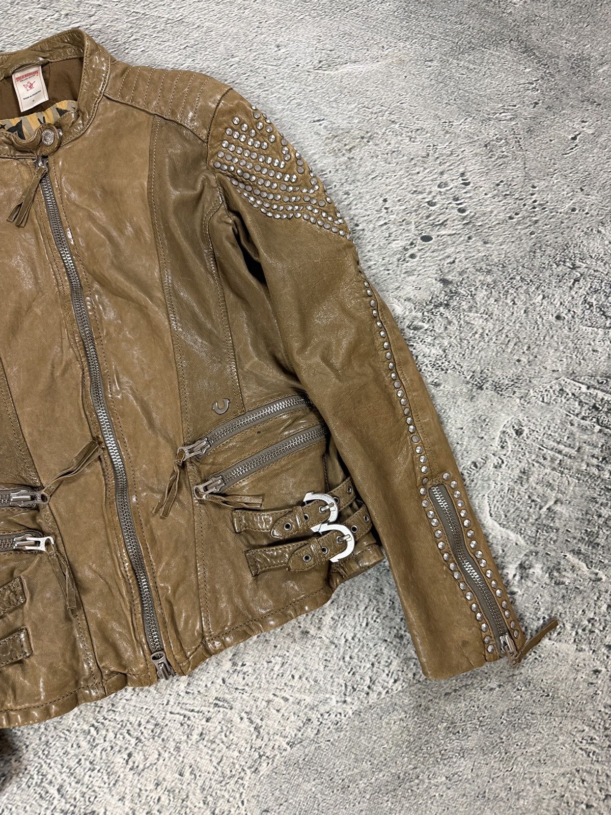 True Religion True Religion leather jacket brown Y2K Avant Garde studded Size M / US 6-8 / IT 42-44 - 3 Thumbnail