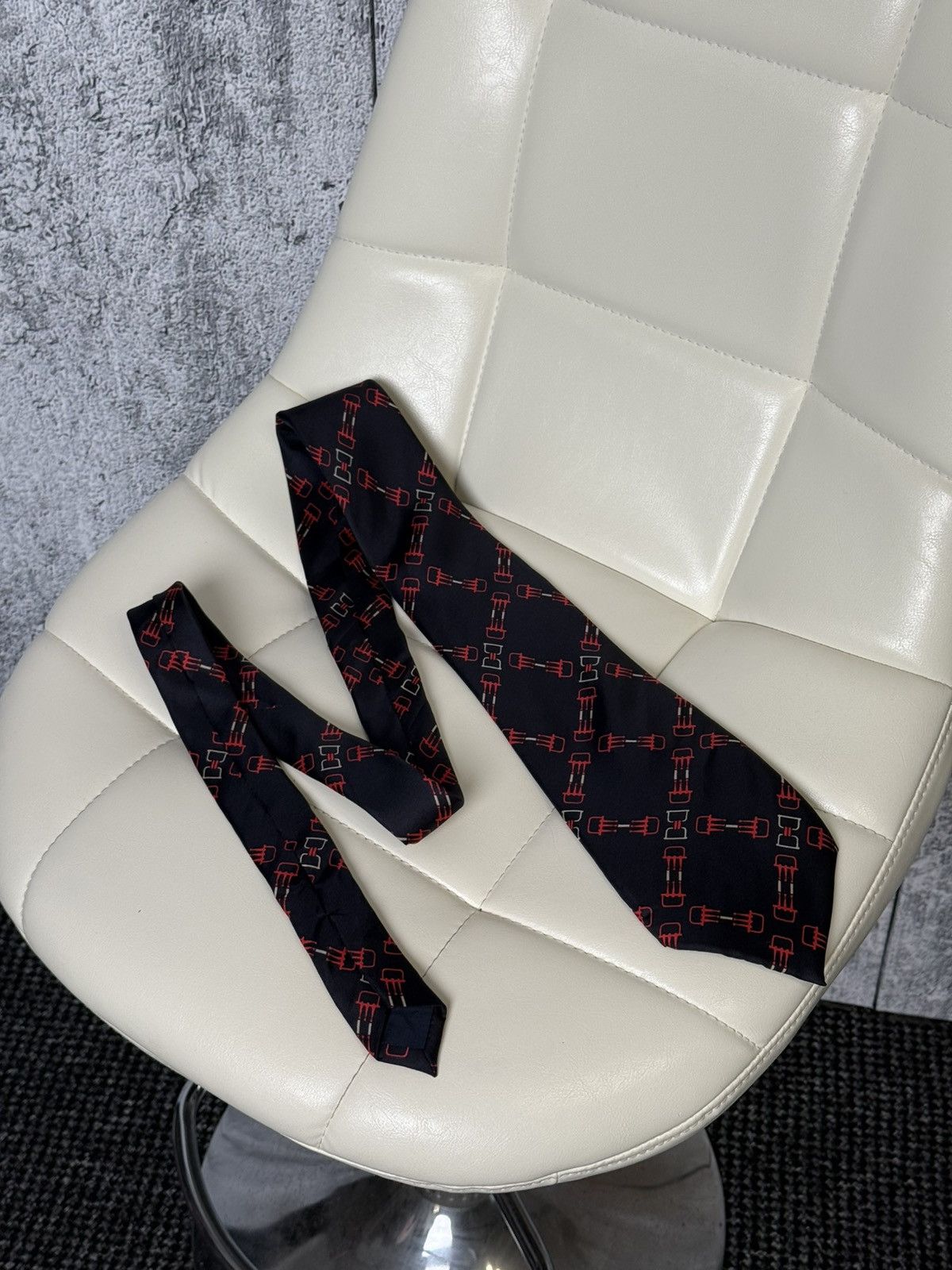 Celine Vintage CELINE Paris Silk Tie Geometric Pattern Necktie Size ONE SIZE - 10 Thumbnail