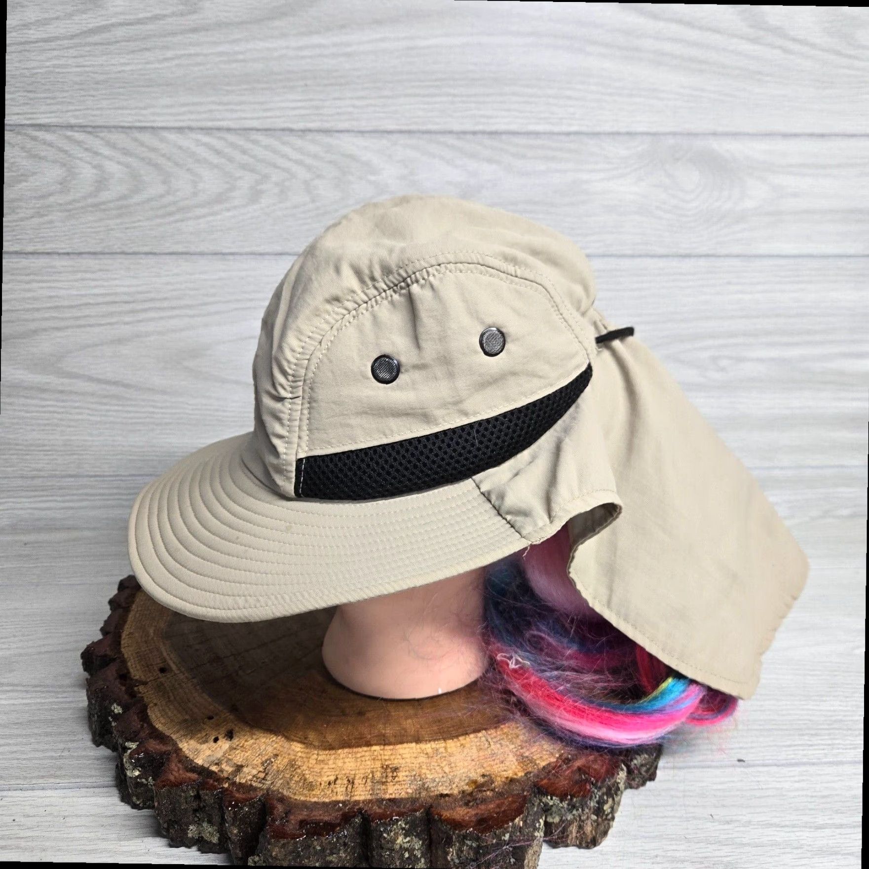 CO Hatco Men's Adjustable Baseball Cap with Neck Flap Khaki Beige Size ONE SIZE - 4 Thumbnail
