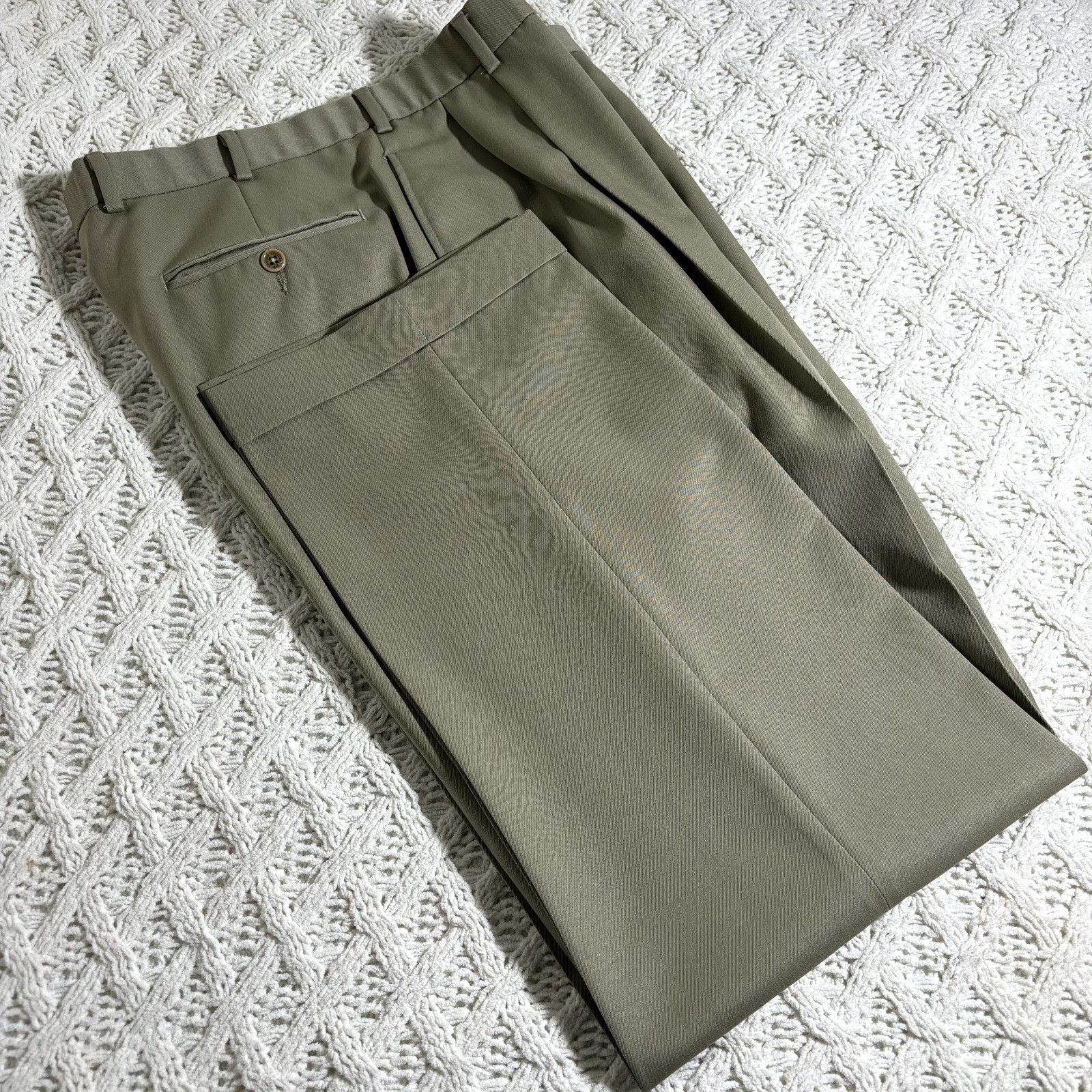 Brooks Brothers Brooks Brothers 346 Men's Dress Pants W34-35x32 Tan Wool Ple Size 34R - 1 Thumbnail