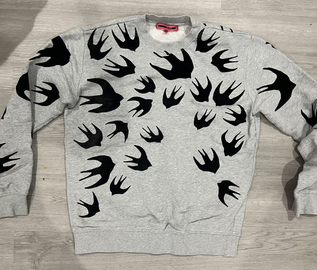 Grey Mcq Alexander Mcqueen Swallow Sweatshirt McQ Alexander McQueen Grey  Swallows Sweatshirt McQ Alexander McQueen