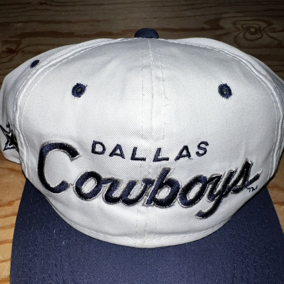 Sports Specialties VINTAGE 90s NFL DALLAS COWBOYS SCRIPT LOGO SNAPBACK HAT Size ONE SIZE - 2 Thumbnail