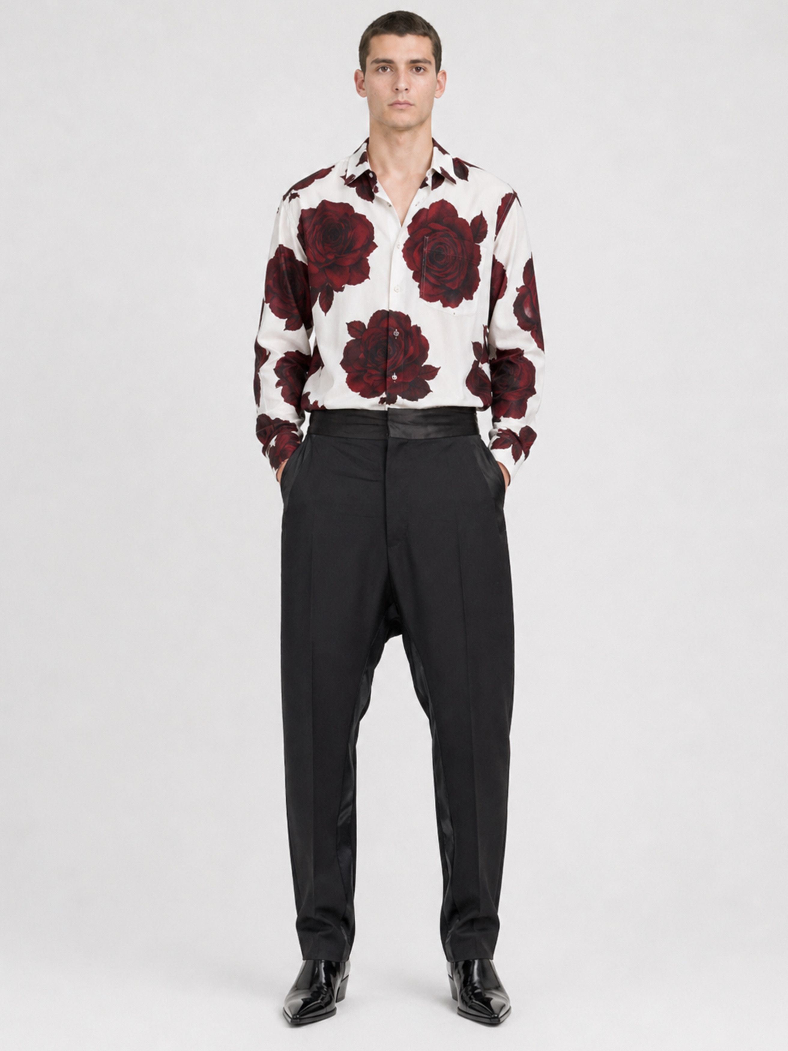 Haider Ackermann Fleecewool Silk-Trim Tuxedo Trousers Size US 30 / EU 46 - 1 Thumbnail