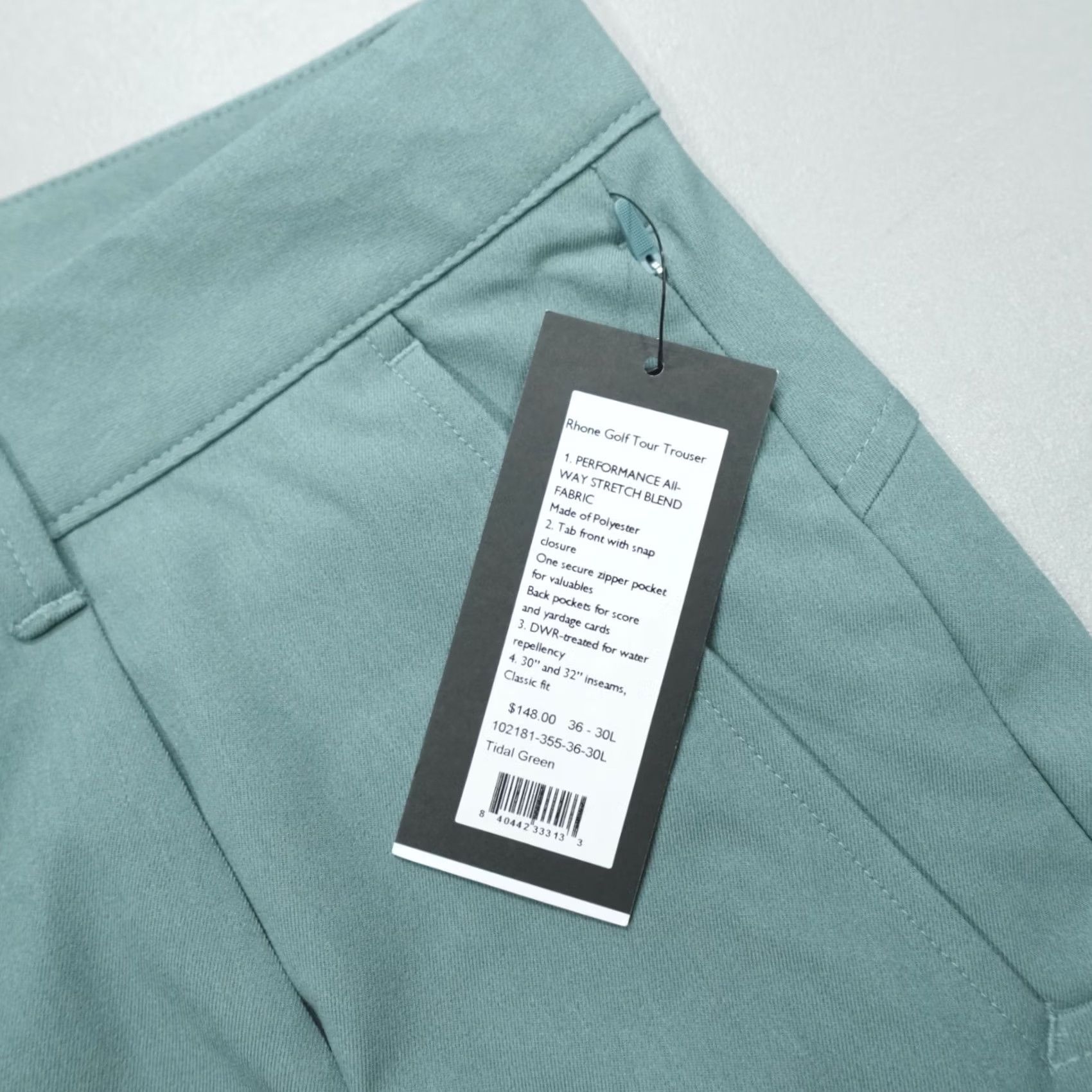 Rhone Rhone Golf Tour Trouser Pants Tidal Green Size 36x30 Classic Fit Performance Size US 36 / EU 52 - 2 Thumbnail