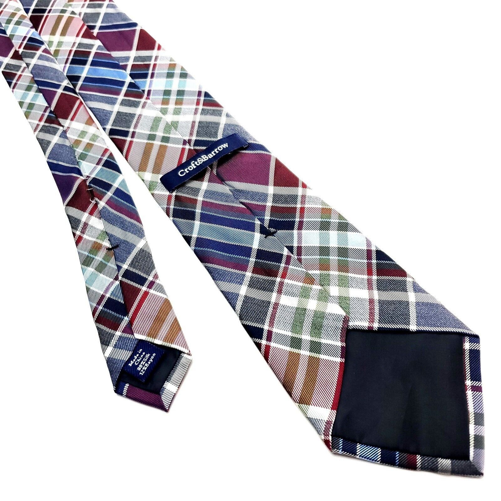 Croft & Barrow Croft & Barrow Multi Colored Silk Tie Woven Tartan Size ONE SIZE - 3 Thumbnail