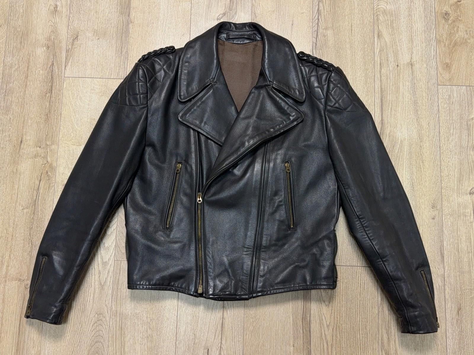 The Unbranded Brand Vintage Mens 1960-70s German Leather Jacket Motorcycle Biker Size US L / EU 52-54 / 3 - 1 Thumbnail